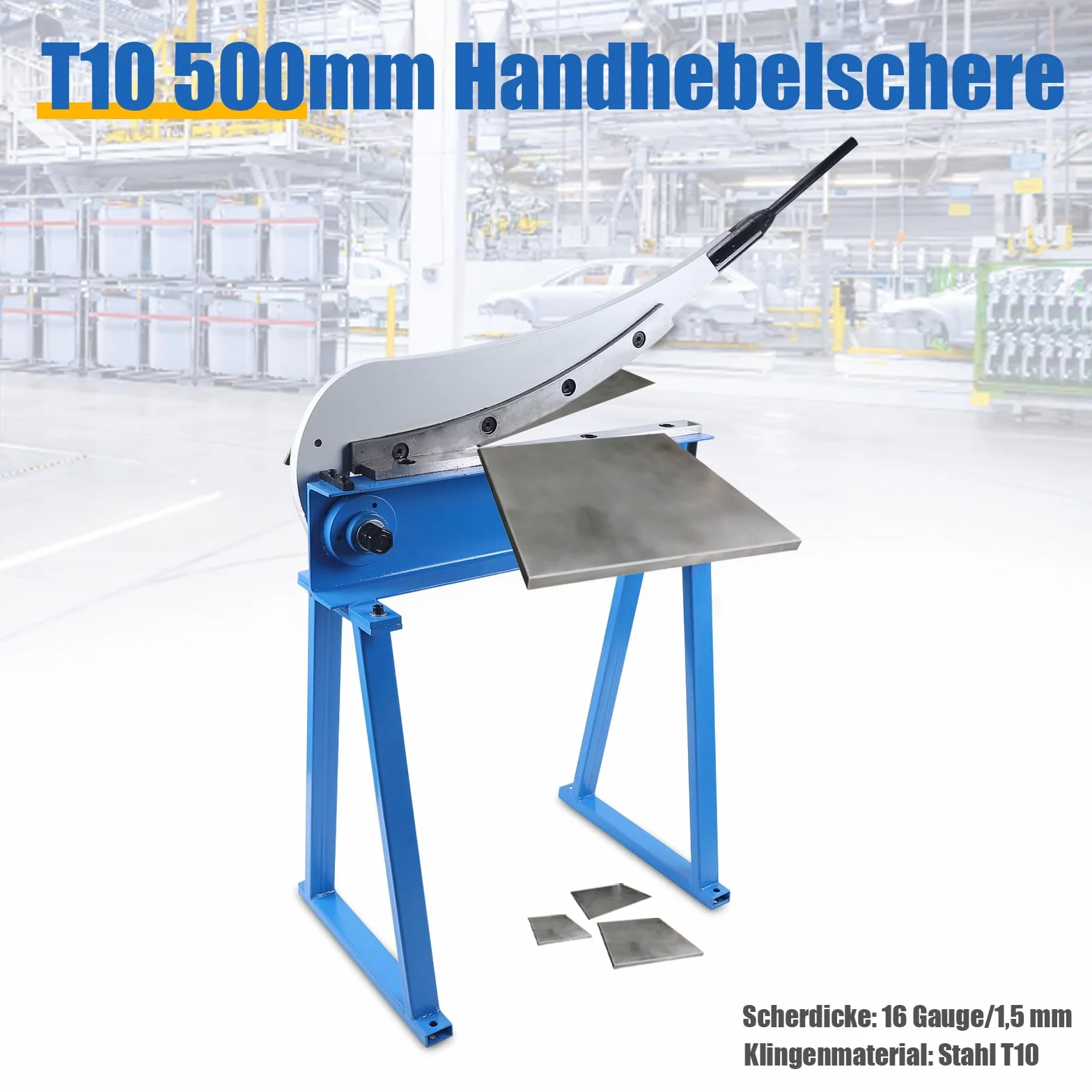 Nożyce do blachy 500 mm T10 gilotynowe dźwigniowe