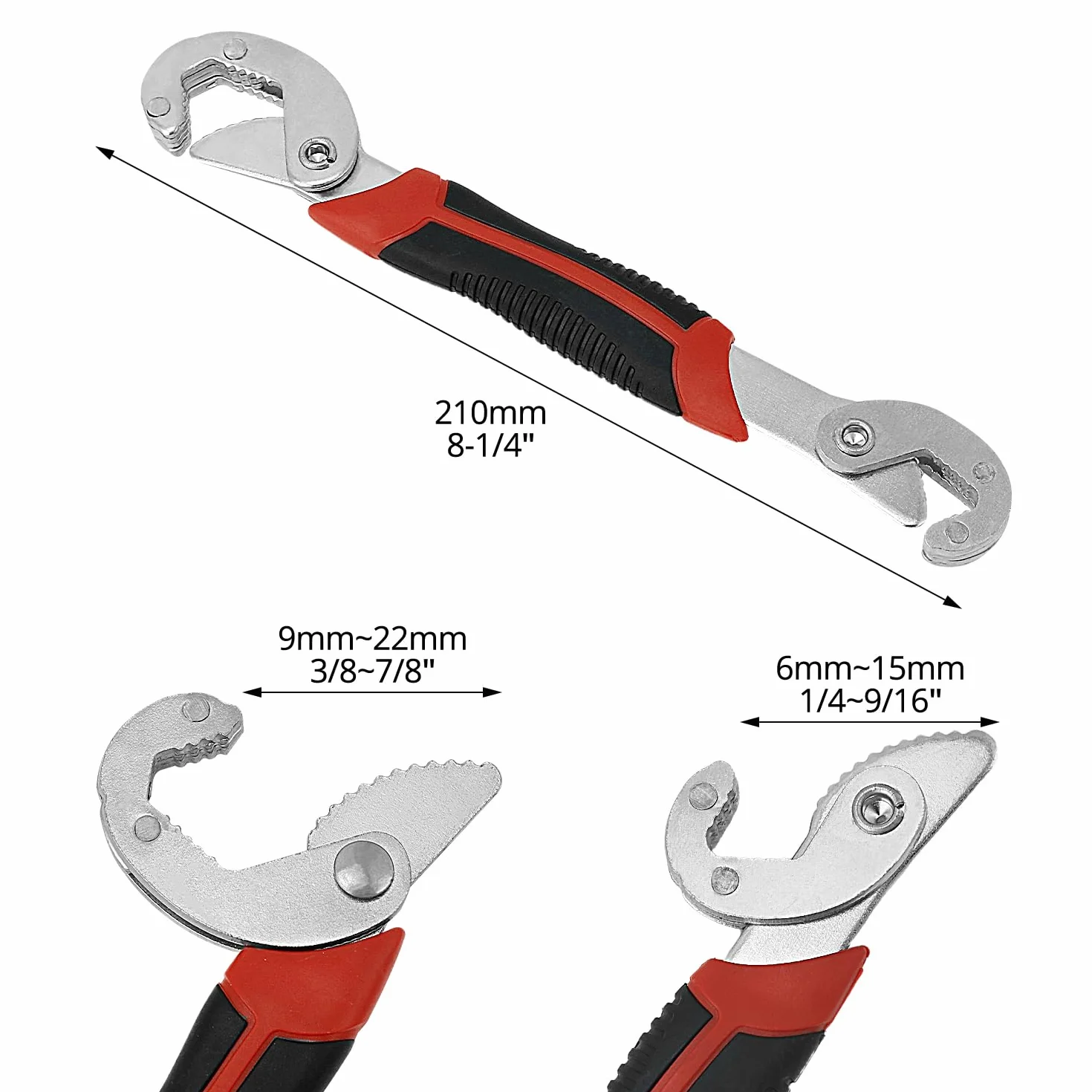 QWORK 2 sztuki uniwersalny klucz płaski automatyczna regulacja 22-32 mm 6-22 mm wielofunkcyjny klucz angielski