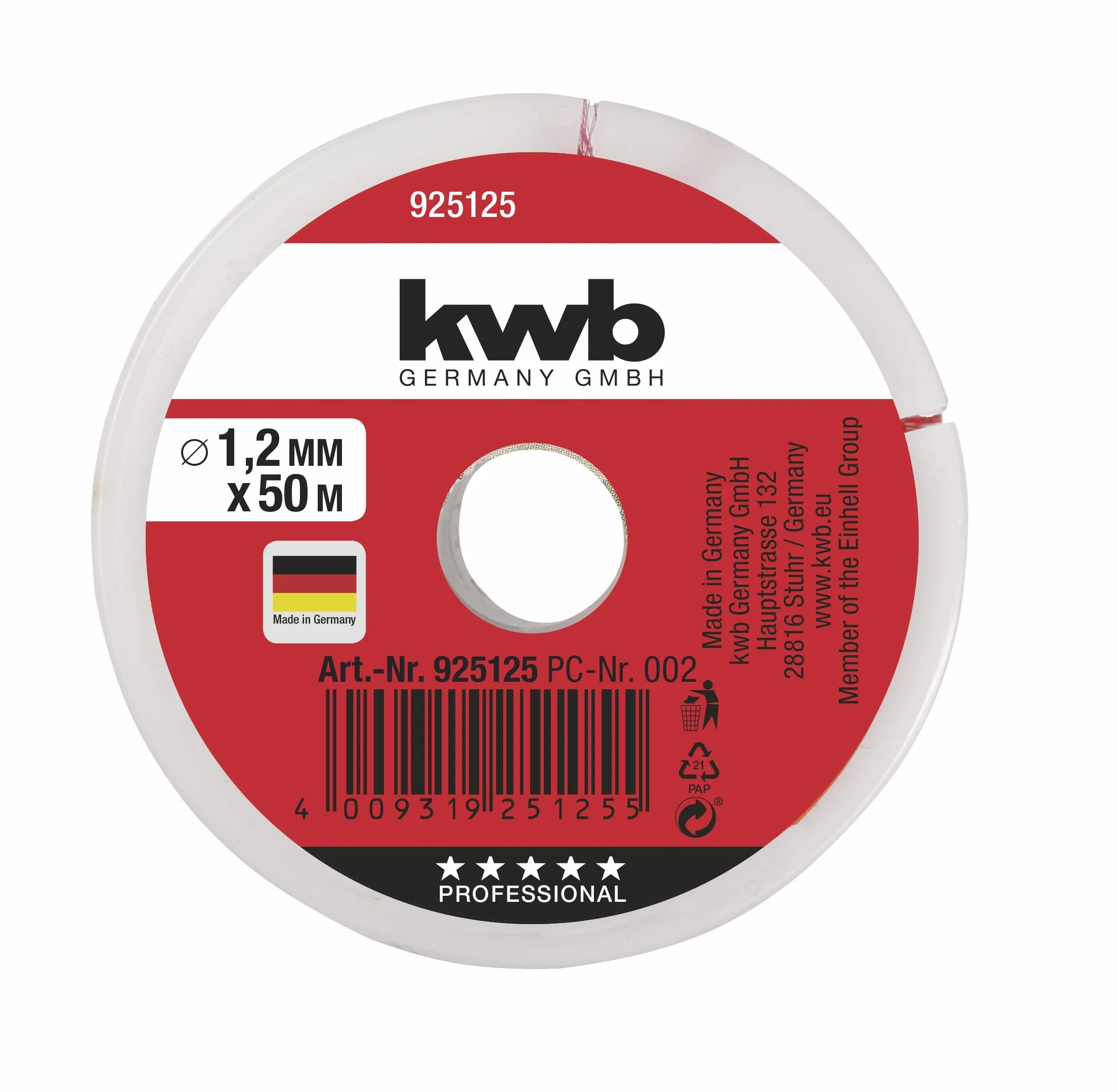 Kwb Sznurek Murarski 50 m x 1,2 mm Czerwony