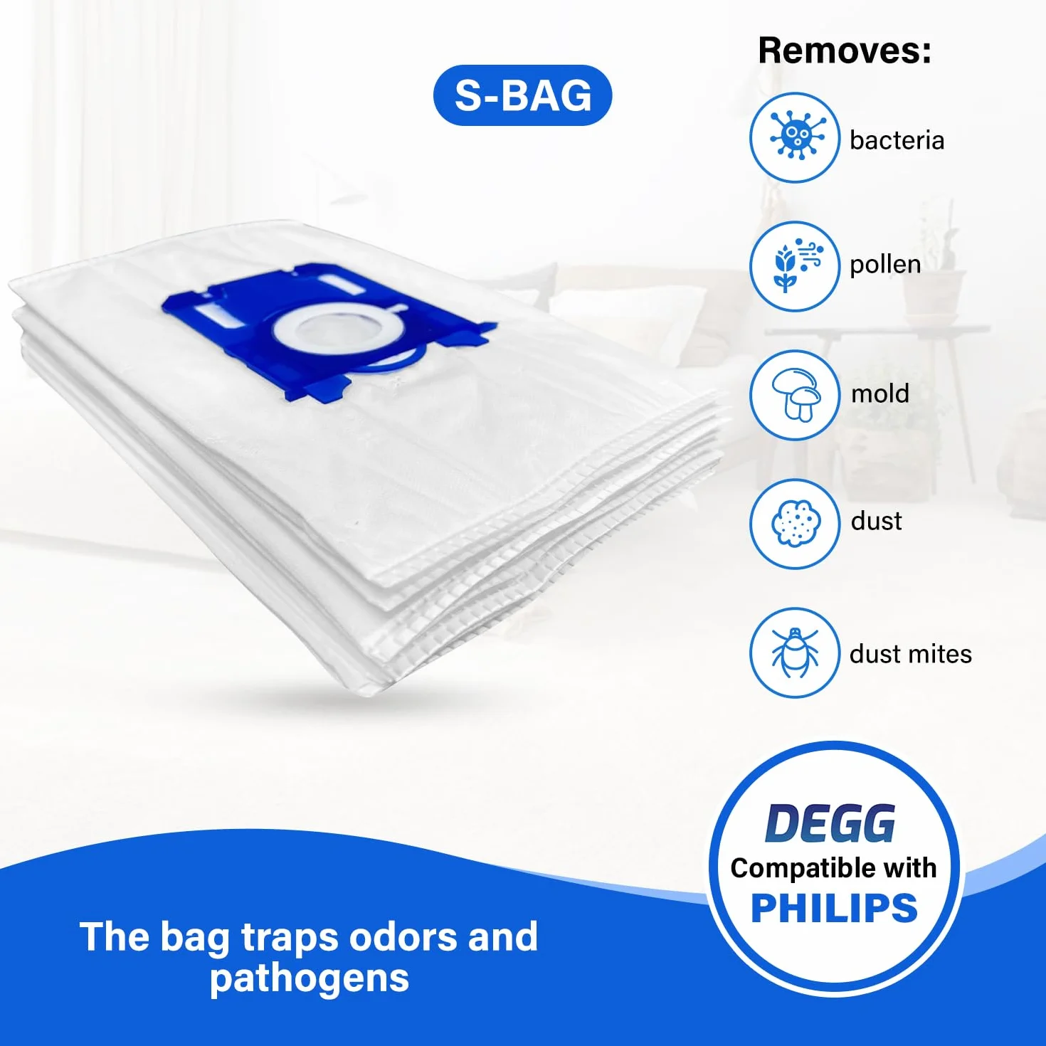 Worki do odkurzacza 20 szt. kompatybilne z Philips AEG Electrolux S-BAG zamienniki FC8021 GR201S E200S