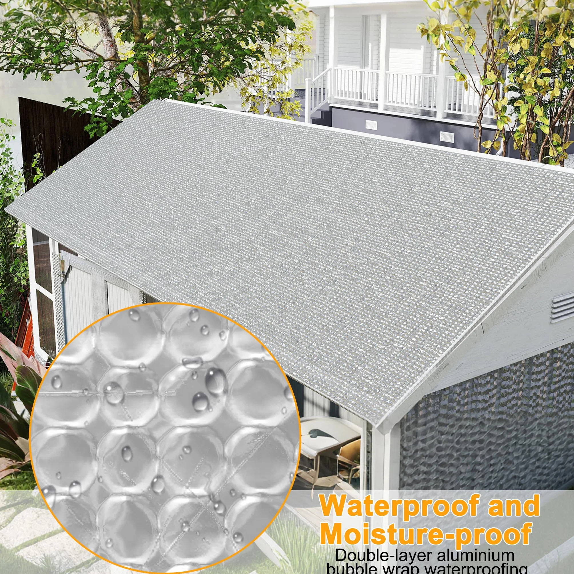 XMTECH Folia izolacyjna aluminiowa dwuwarstwowa 1 x 10 m 200 g/m²
