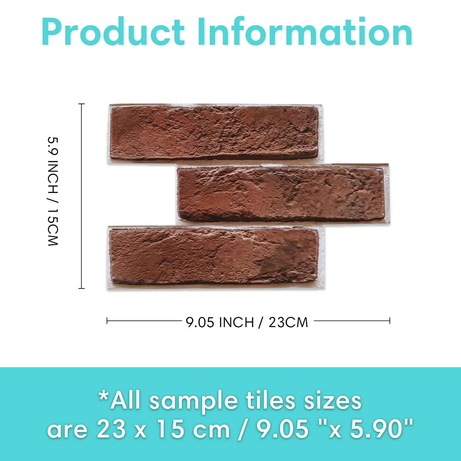 Commomy Panele ścienne 3D samoprzylepne cegła zestaw 6 sztuk 23x15 cm