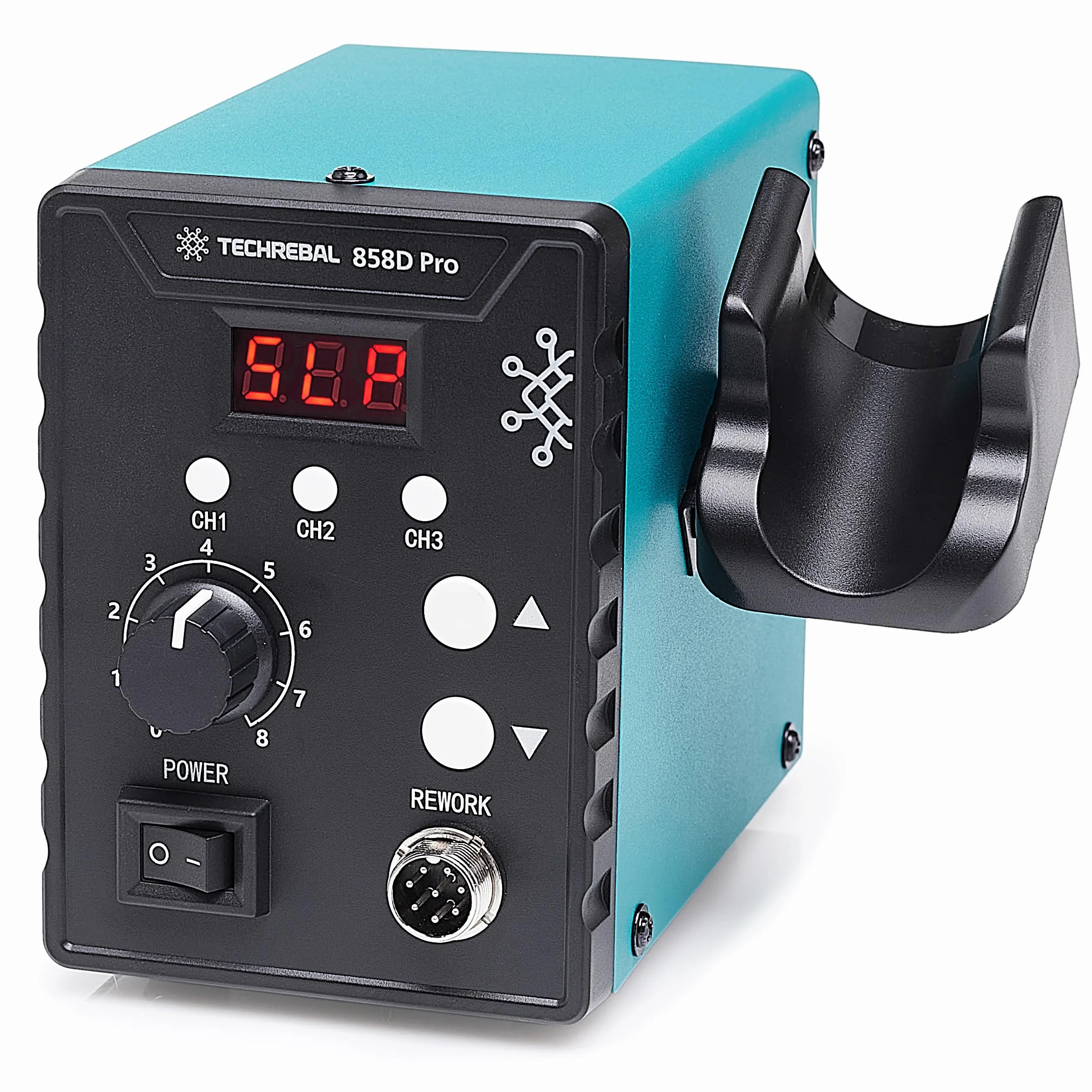 Stacja Lutownicza Hot-Air 700W TECHREBAL 858D Pro Lutownica Grotowa Kolba Gorące Powietrze