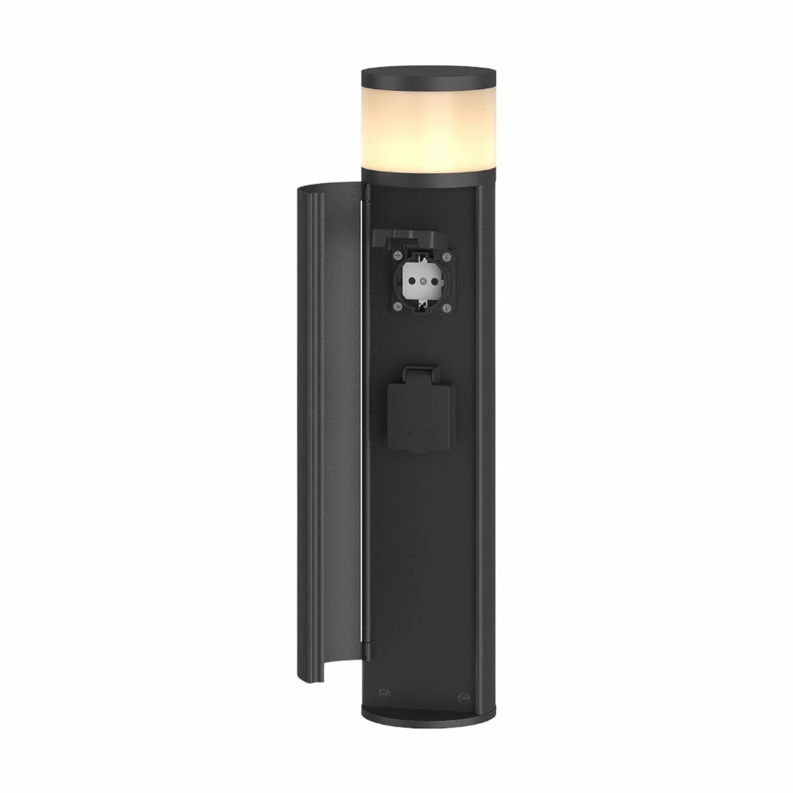 Lucande Corban niski słupek ogrodowy aluminiowy szary G9