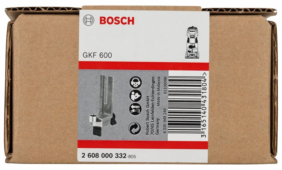 Bosch 1x Czop walcowy do frezarek GKF 18V-8, GLF 18V-8, GKF 600, GLF 55-6