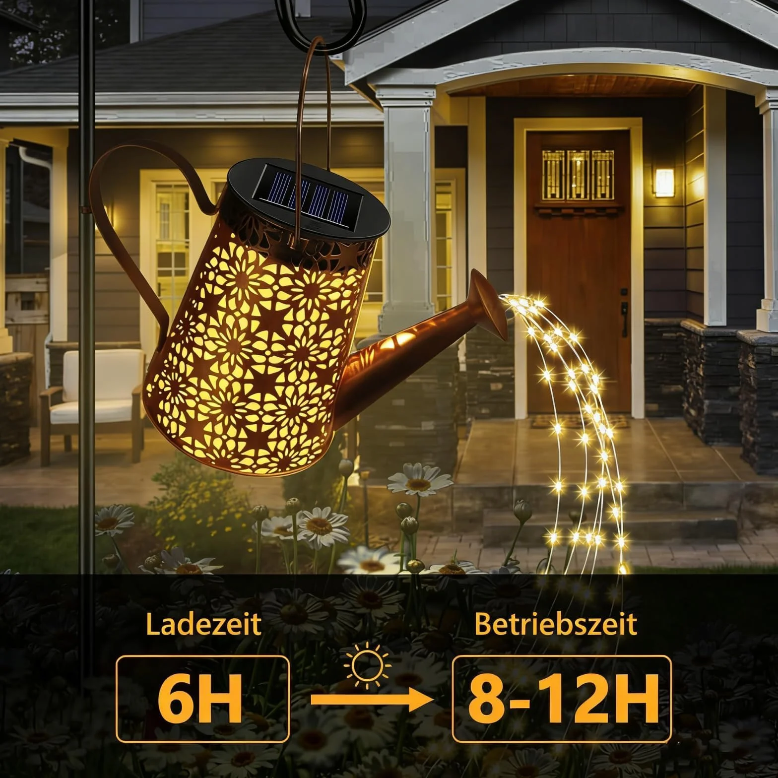 Forlivese 2 sztuki lamp solarnych, części zamienne, 8 cm, LED, ciepła biel, zamiennik lampy solarnej, lampy solarnej, konewki, panel słoneczny LED, zamiennik wody, do ogrodu, na balkon