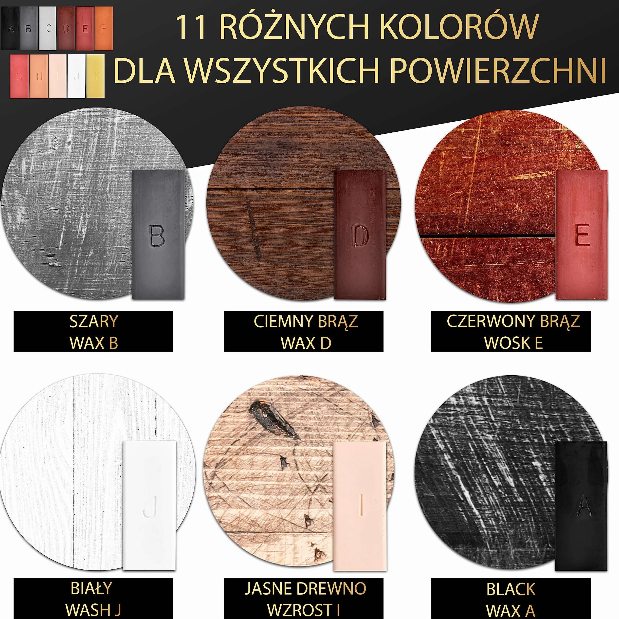 Lascano Zestaw do naprawy laminatów Topielnik do wosku USB Szpachlówka do drewna 11 sztyftów twardego wosku