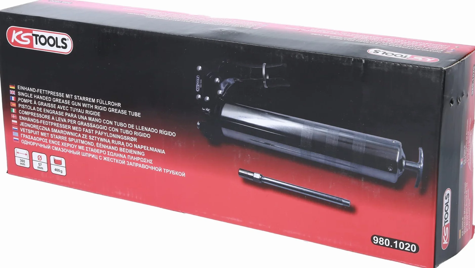 KS Tools 980.1020 Smarownica jednoręczna ze sztywną rurką 350mm