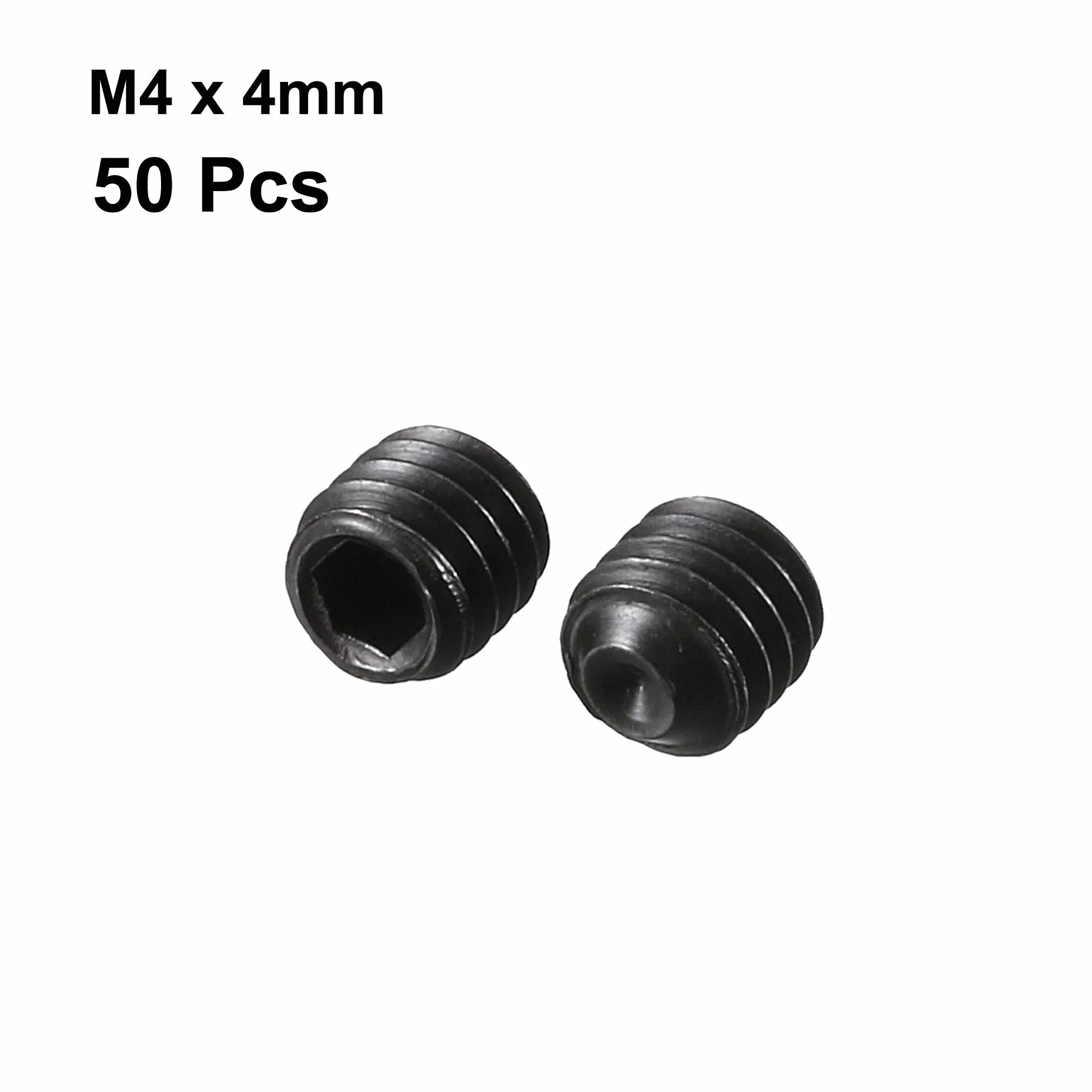 Zestaw śrub z gniazdem sześciokątnym M4 x 4 mm stal stopowa czarny 50 szt.