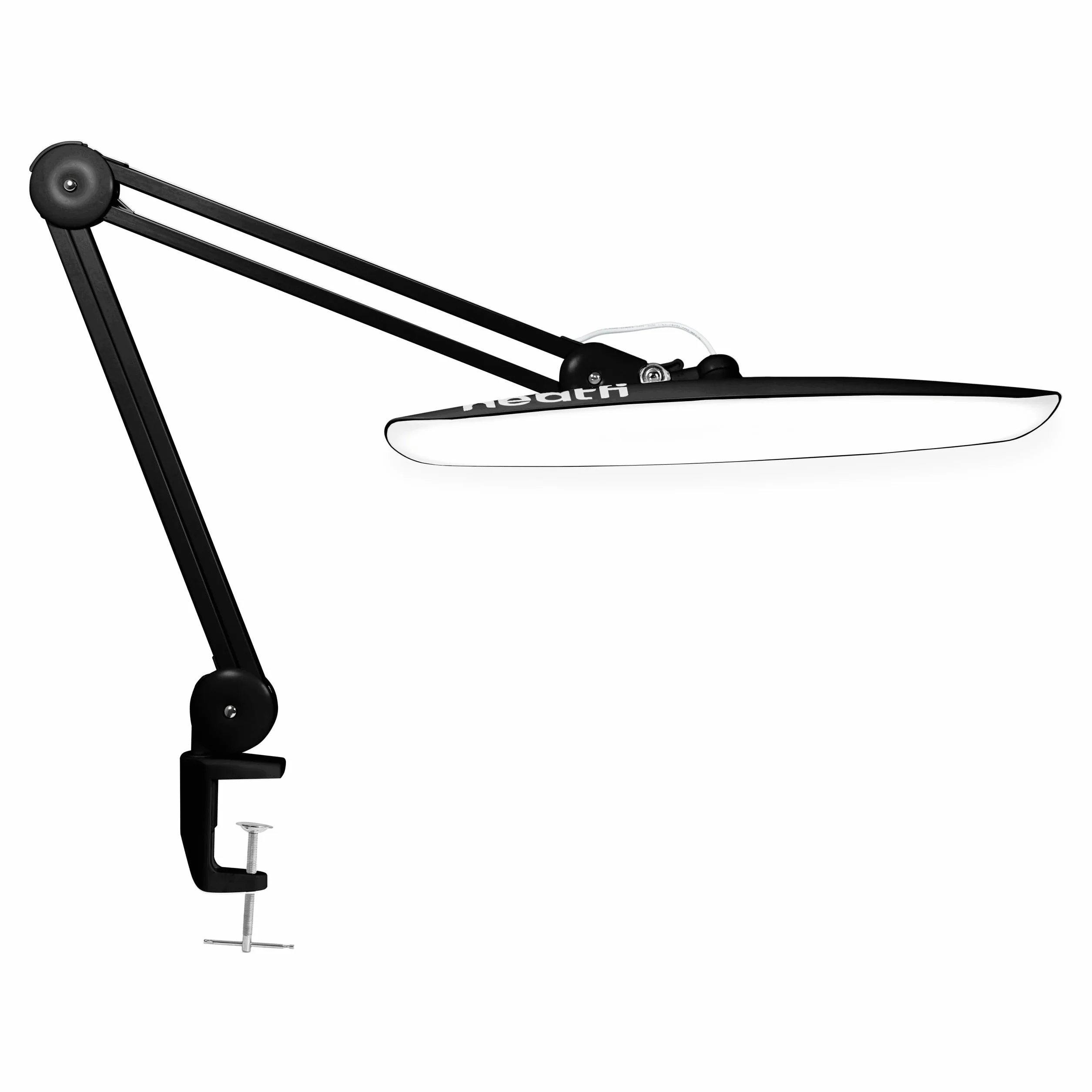 Neatfi XL LED Lampa biurkowa 2200 lumenów 24W szeroka głowica 50cm 4 poziomy regulacji jasności Bez-CCT z Zaciskiem Czarny