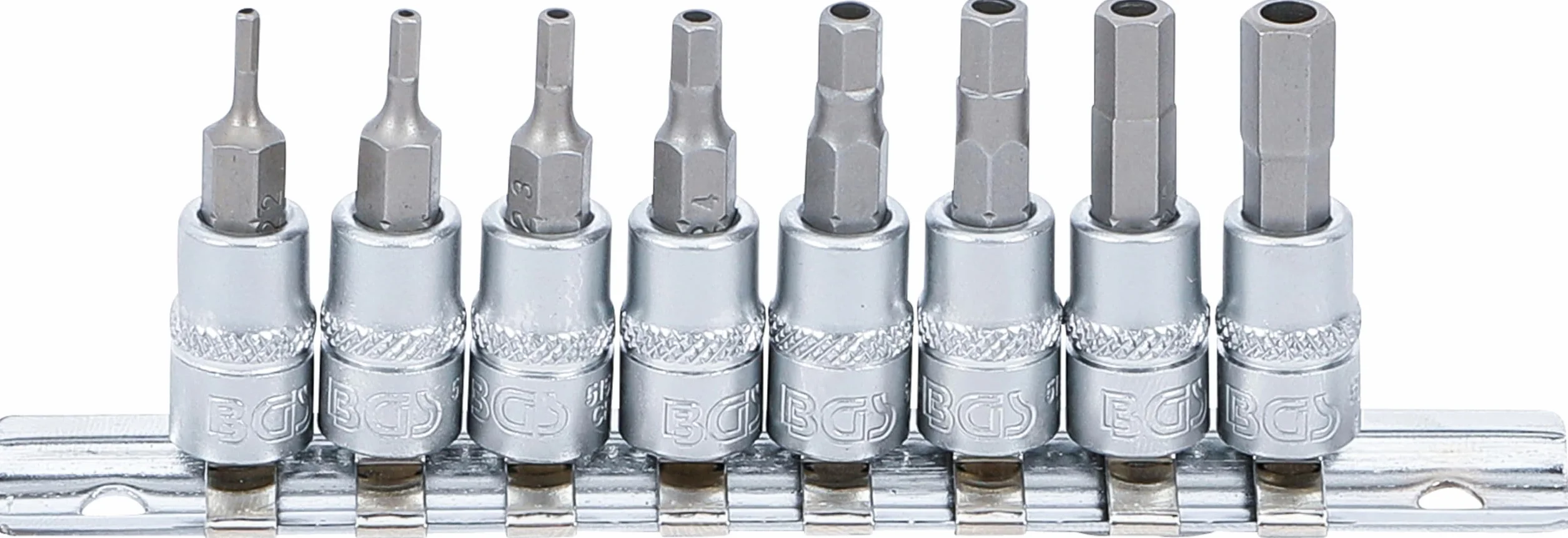 BGS 5156 Zestaw nasadek do bitów napęd 6,3 mm (1/4") gniazdo sześciokątne z otworem 2 - 7 mm 8 szt.
