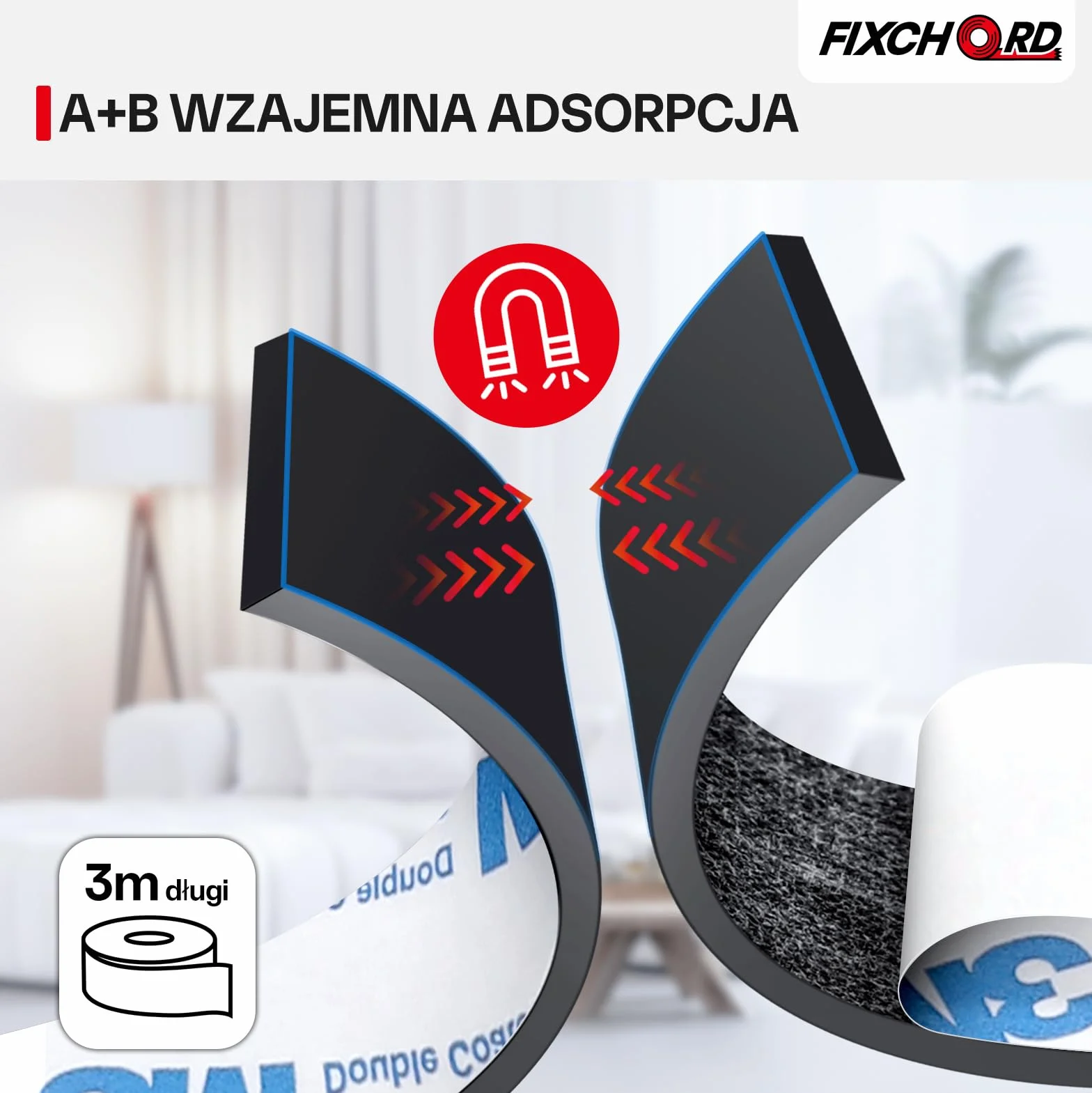 Taśma Magnetyczna 3m*15mm z Mocno Przylegającą Warstwą Klejącą do Ekranów Przeciw Owadom