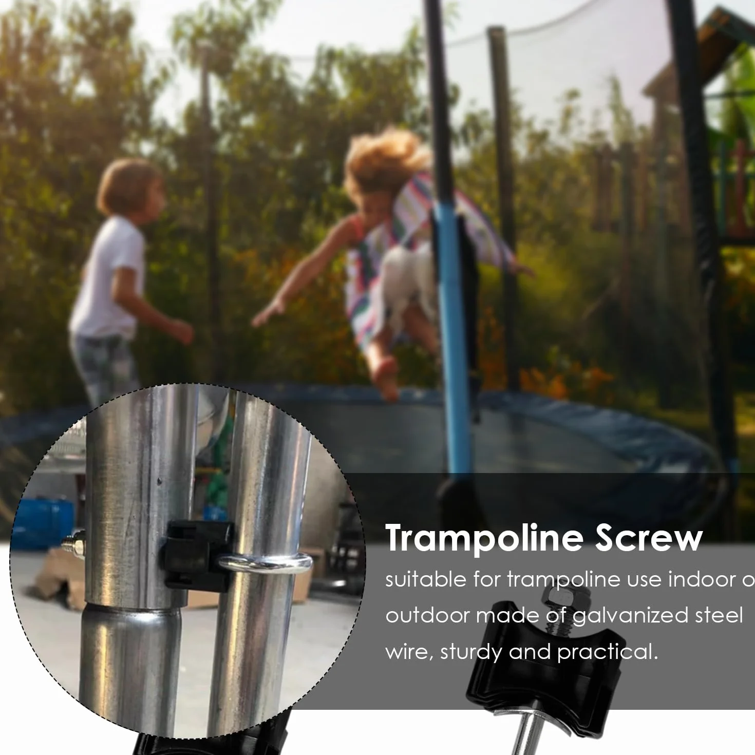 4 sztuk śrub do trampoliny, akcesoria do trampoliny, śruby zabezpieczające do trampoliny, śruby do trampoliny, akcesoria śrubowe do mocowania trampolin