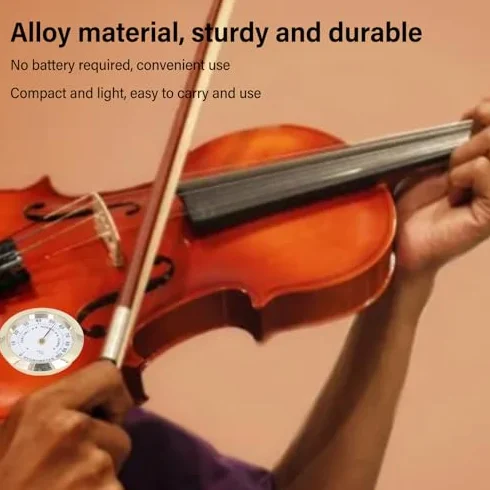 Higrometr Skrzypcowy Mini Miernik Gitary Okrągły Wilgotność Instrumenty Muzyczne Bez Baterii