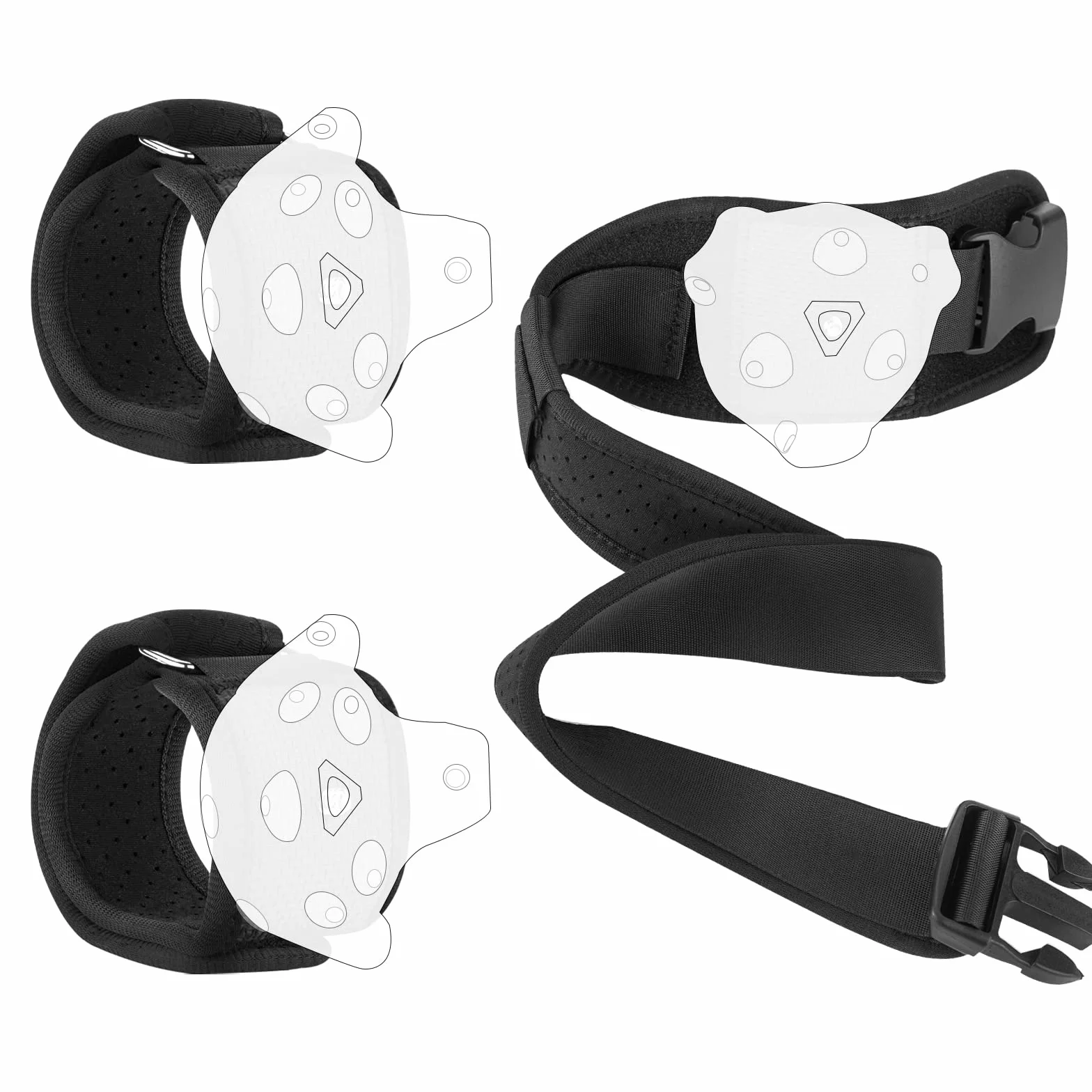 Geekria Pasek VR do trackera i pasek na rękę, kompatybilny z HTC Vive System Tracker, regulowany pasek i paski do dłoni, kompatybilny z trackingiem pasa i full-body w wirtualnej rzeczywistości