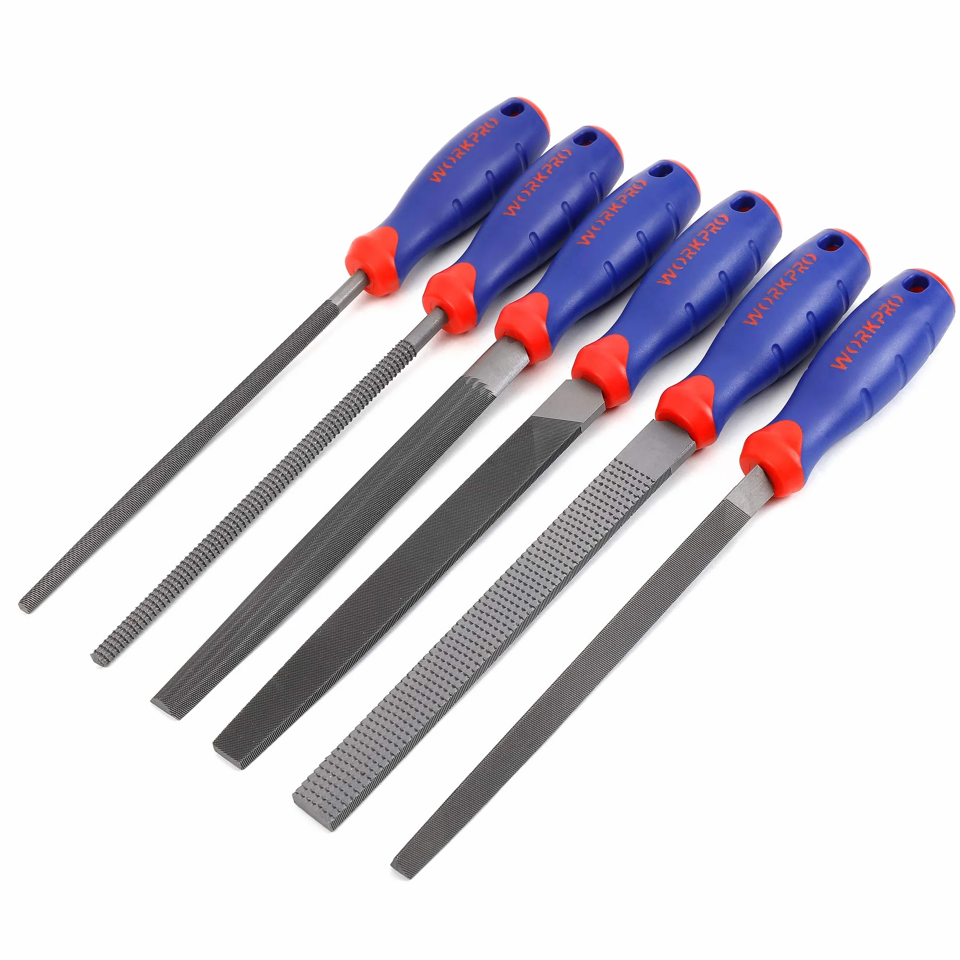 WORKPRO Zestaw 6 pilników do drewna 200 mm stal wysokowęglowa