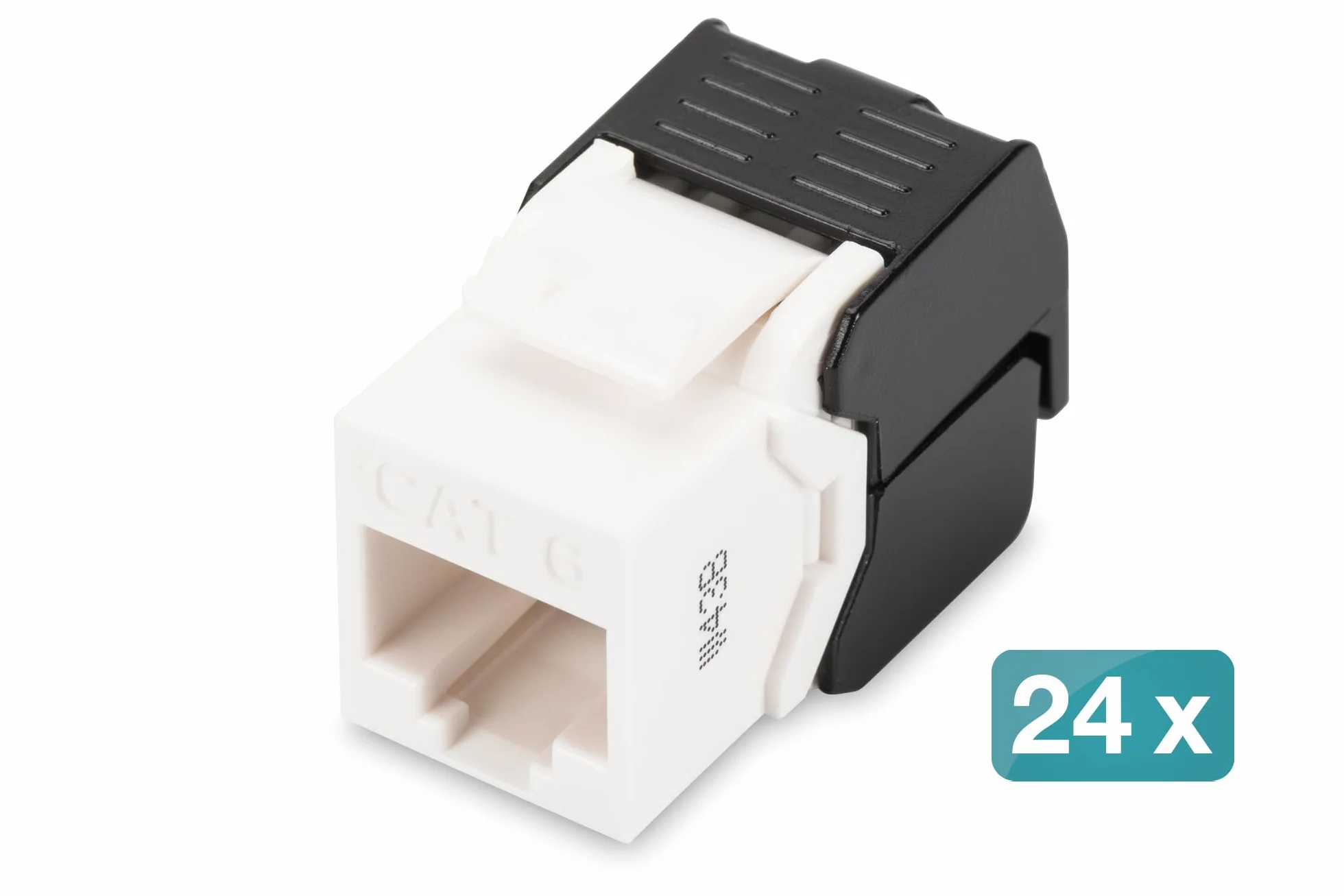 DIGITUS DN-93603 Moduł Keystone Cat 6 24 sztuki Gniazdo sieciowe RJ45 Cat6 nieekranowane 250 MHz 1GBase-T AWG 26-22 Montaż bez użycia narzędzi