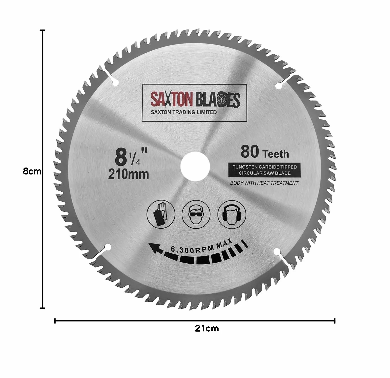 Saxton TCT Brzeszczot do piły tarczowej 210 mm 80T 25,4 mm do Evolution Rage