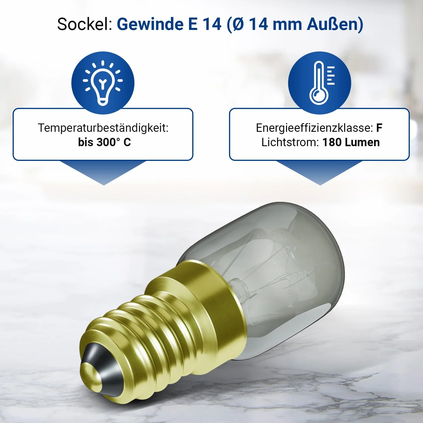VIOKS Żarówka E14 15W 230V 300°C 22mm Ø48mm T22 do Neff AEG Bauknecht