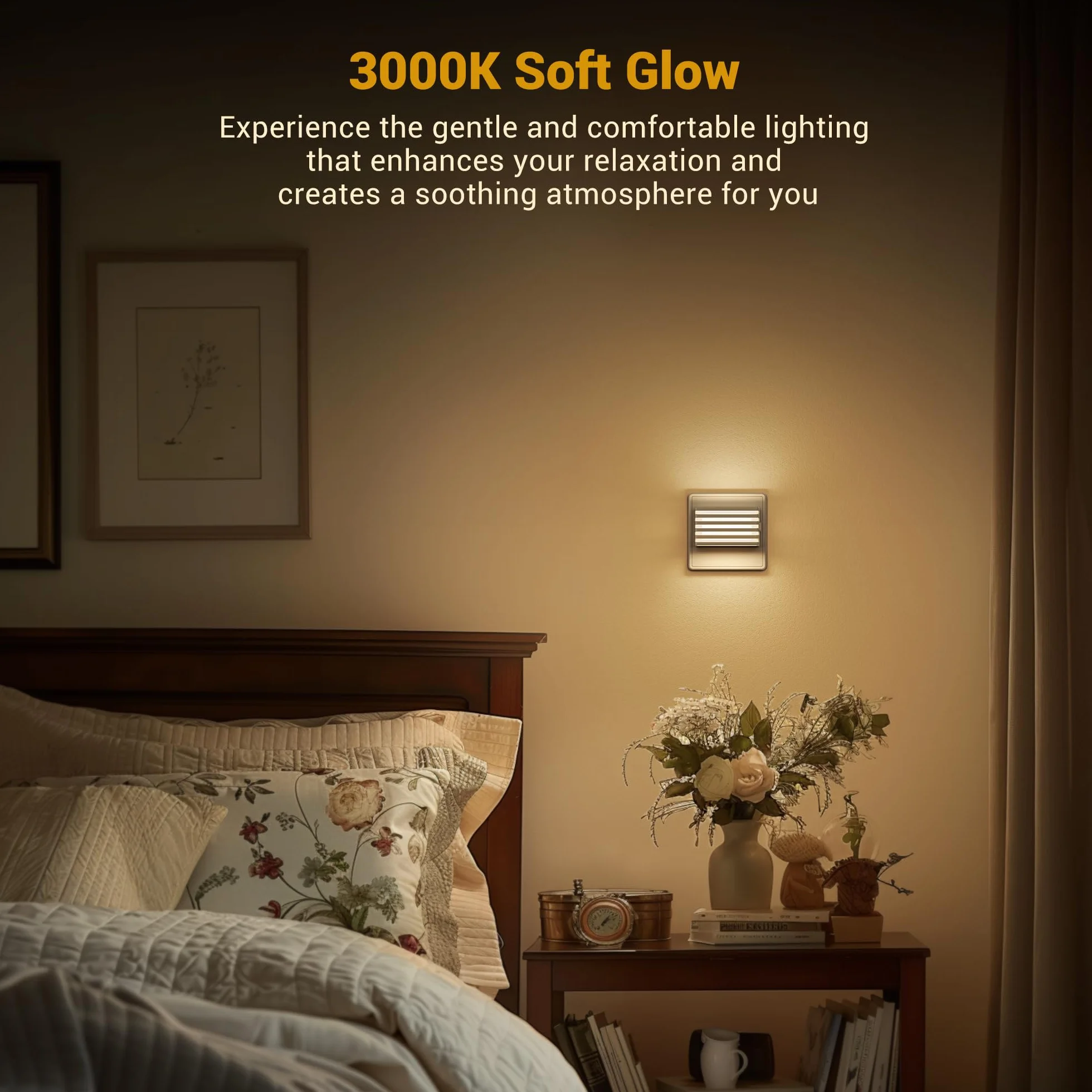 Emeritpro Lampka nocna LED do gniazdka z czujnikiem zmierzchu, ściemnialna, 2 sztuki, 30/60/100 lm, 3000 K