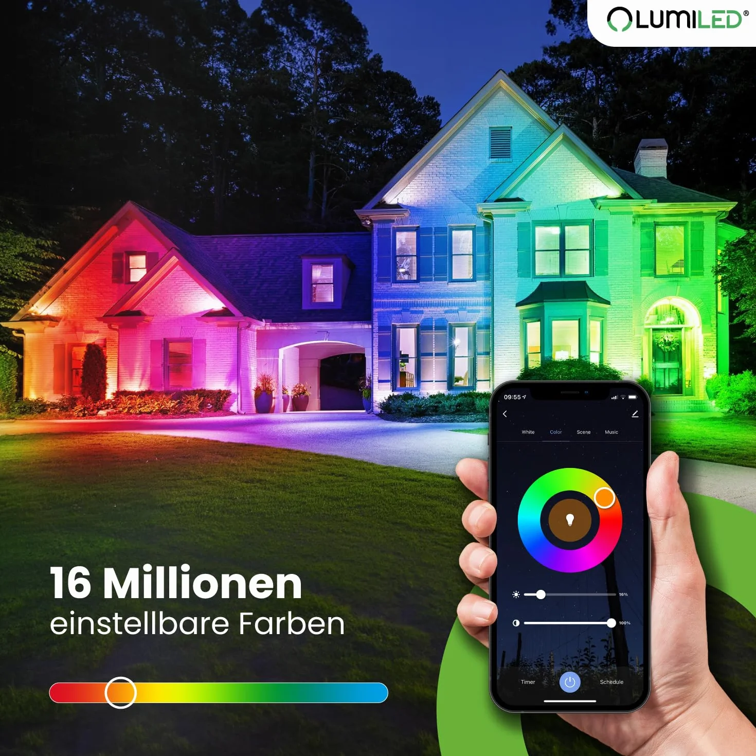 Lumiled Smart SAYO PAR16 Lampa LED GU10 5W 450lm Wi-Fi RGBW ściemniana 16 mln kolorów