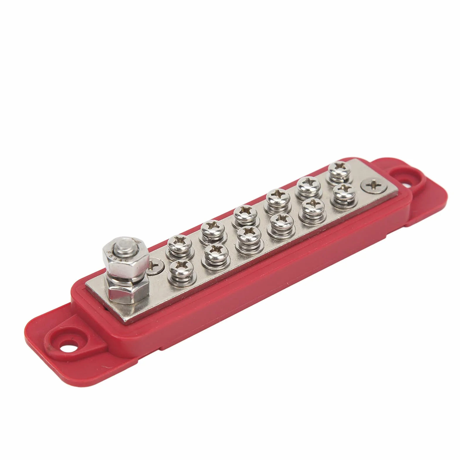 Listwa Zaciskowa Szyny Zbiorczej 12V 12 Terminal Dystrybucyjny 180A Marine Supply Busbar z 16 Pierścieniowymi Terminalami Czerwony