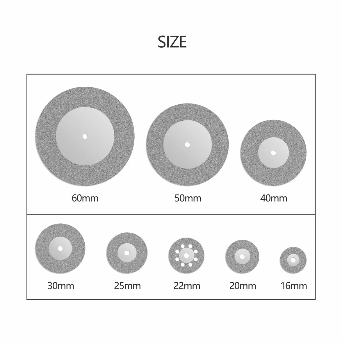 Mini diamentowe tarcze do cięcia 16-60 mm narzędzie obrotowe do szlifowania kamieni szkło + 4 trzpienie