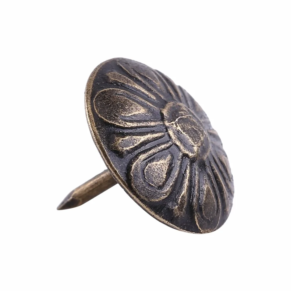 Gwoździe tapicerskie 100 szt. ozdobne z okrągłą główką 16x15 mm zielone do mebli