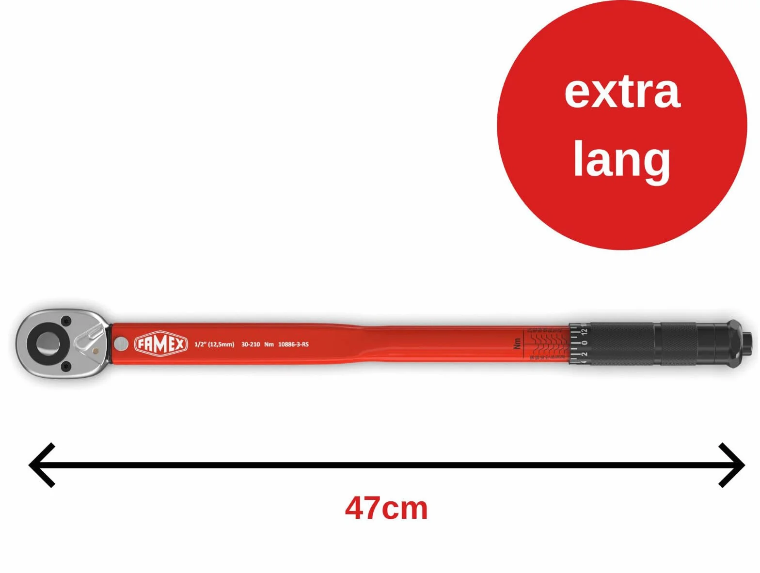 FAMEX klucz dynamometryczny 1/2" 30-210 Nm zestaw 3 nasadki do felg aluminiowych