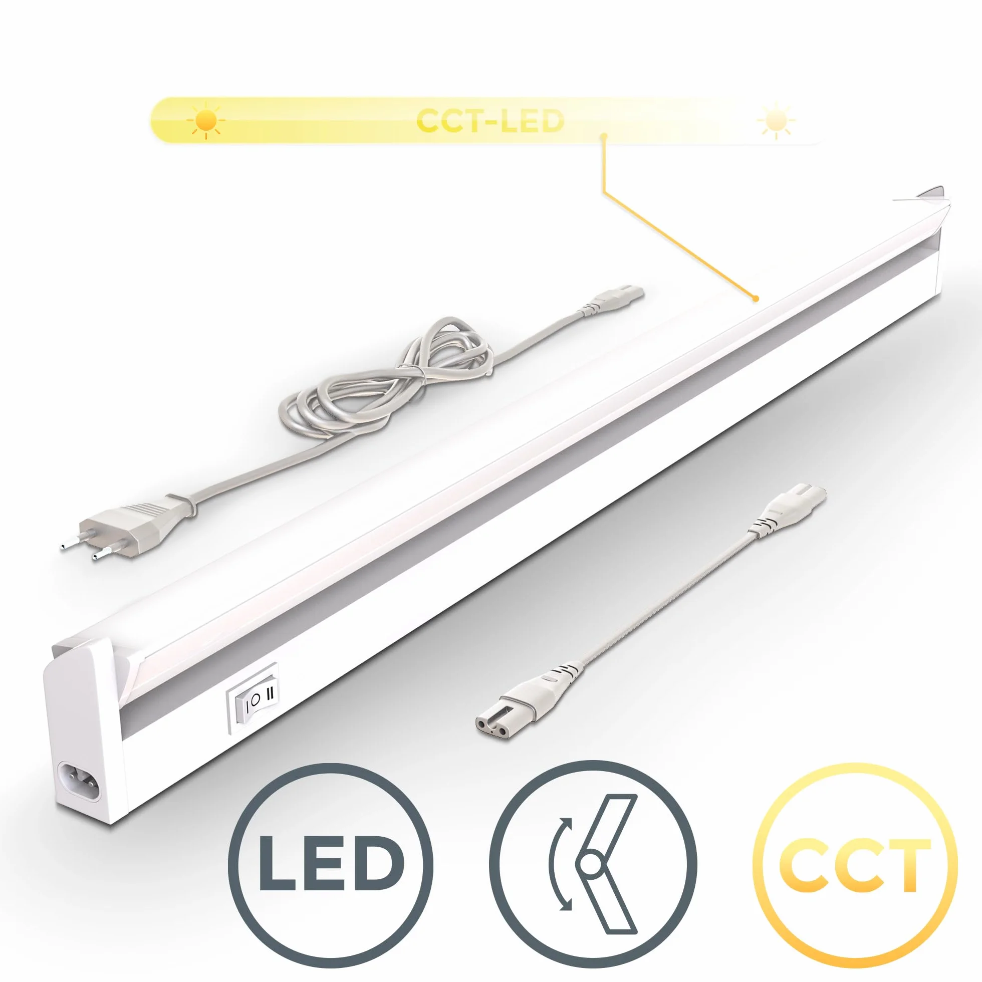 B.K.Licht LED Lampa podszafkowa 55,7x6,1x2,4 cm 8W 450 Lumen Regulowana barwa światła 2700-4000K