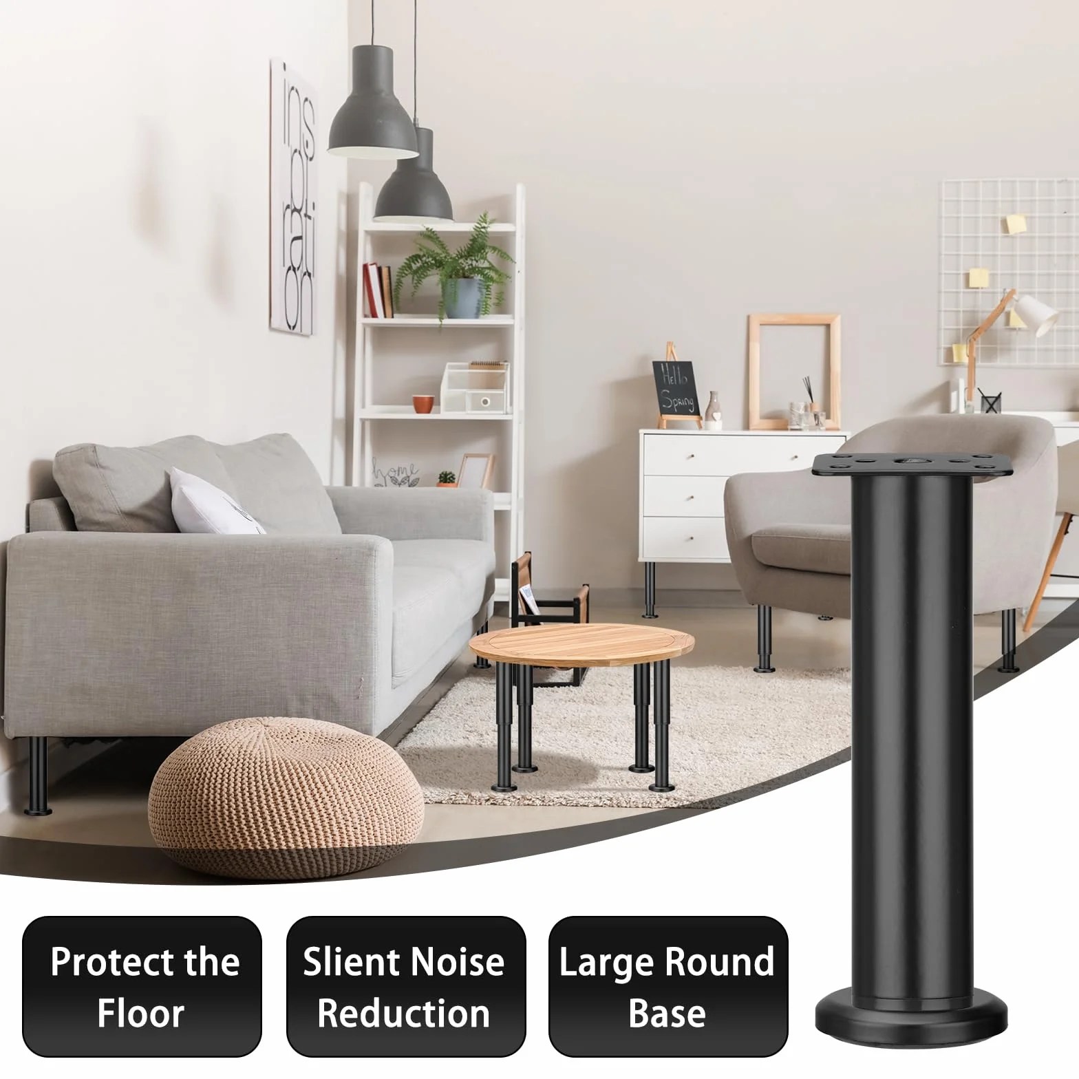 Zocipro 4 regulowane metalowe nóżki do łóżka 18-30 cm