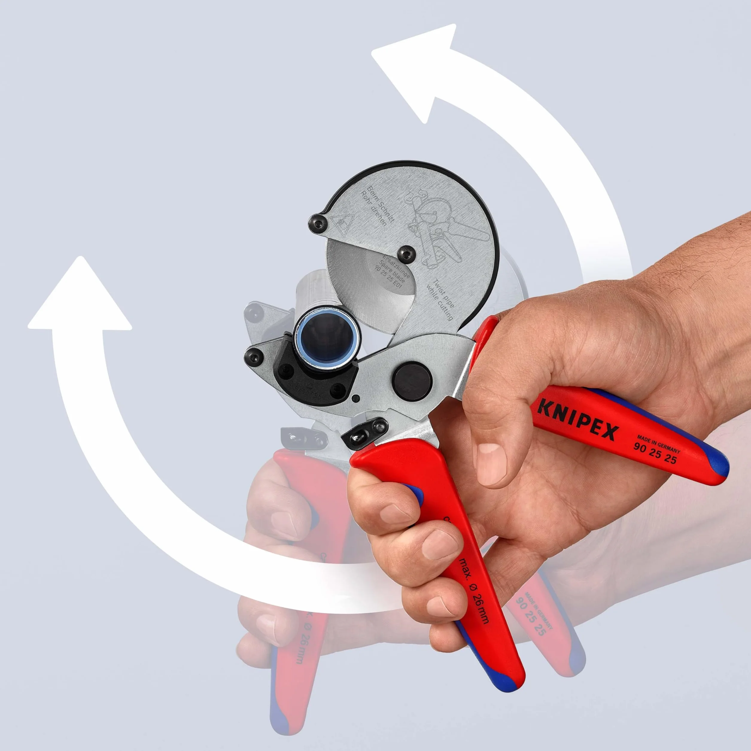 KNIPEX Obcinak do rur kompozytowych i z tworzywa sztucznego chromowany 210 mm 90 25 25