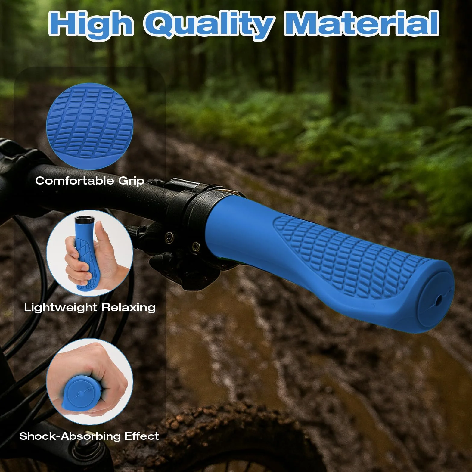 Ergonomiczne uchwyty na kierownicę, uniwersalne uchwyty na kierownicę 22,2 mm, antypoślizgowe, szybki montaż, z kluczem montażowym, do rowerów trekkingowych, wyścigowych, miejskich, składanych