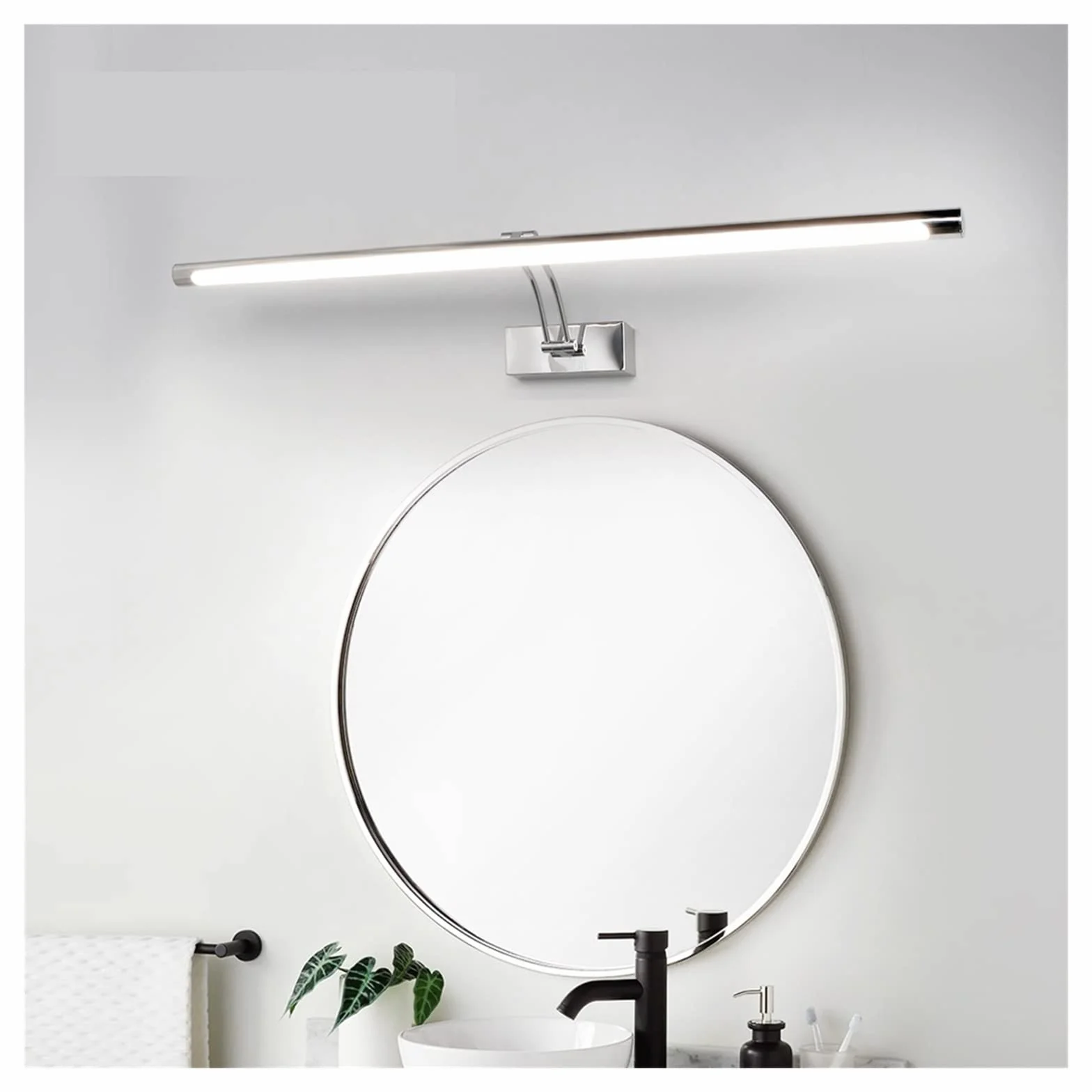 Bezprzewodowa Lampa Do Obrazu, Nowoczesna lampa ścienna led czarna srebrna 80 100 cm