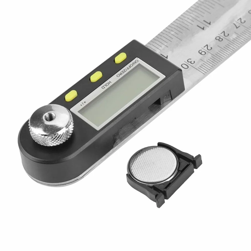 Kątomierz cyfrowy 2 w 1 0-300mm 360° Stal nierdzewna Elektroniczny kątomierz Goniometr Linijka pomiarowa Ekran LCD