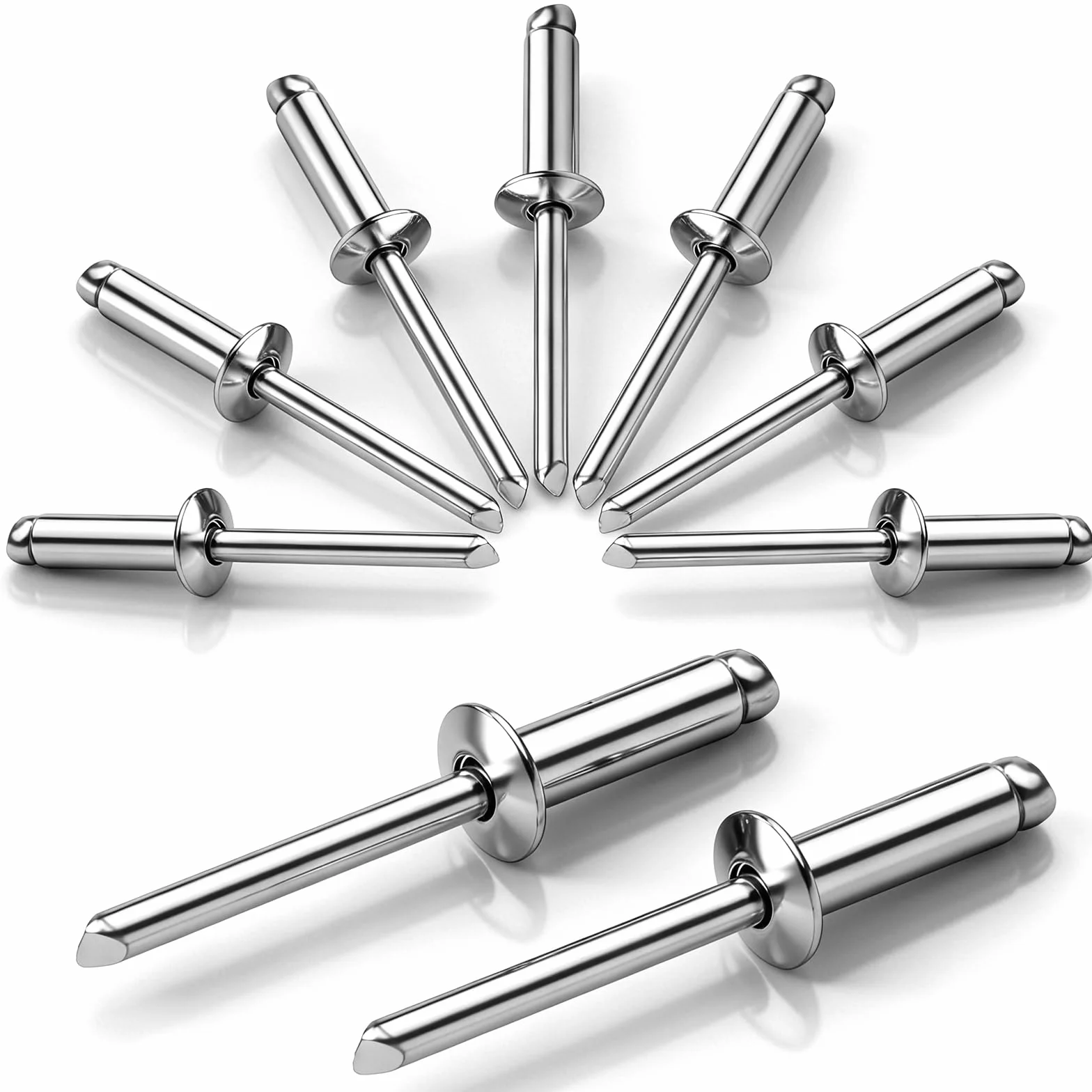 30 sztuk nitów zrywalnych 6,4 x 12 mm, 304 nity ze stali nierdzewnej z dużym kołnierzem, srebrne