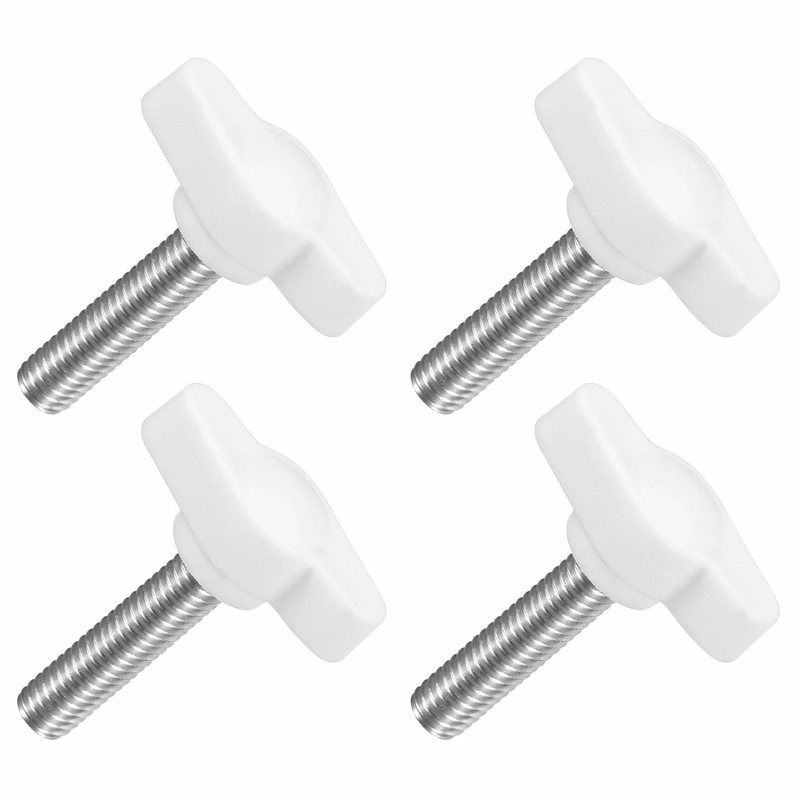 QUARKZMAN 4 szt. Gałki motylkowe T M6 x 25 mm gwint męski 304 stal nierdzewna uchwyt 27mm