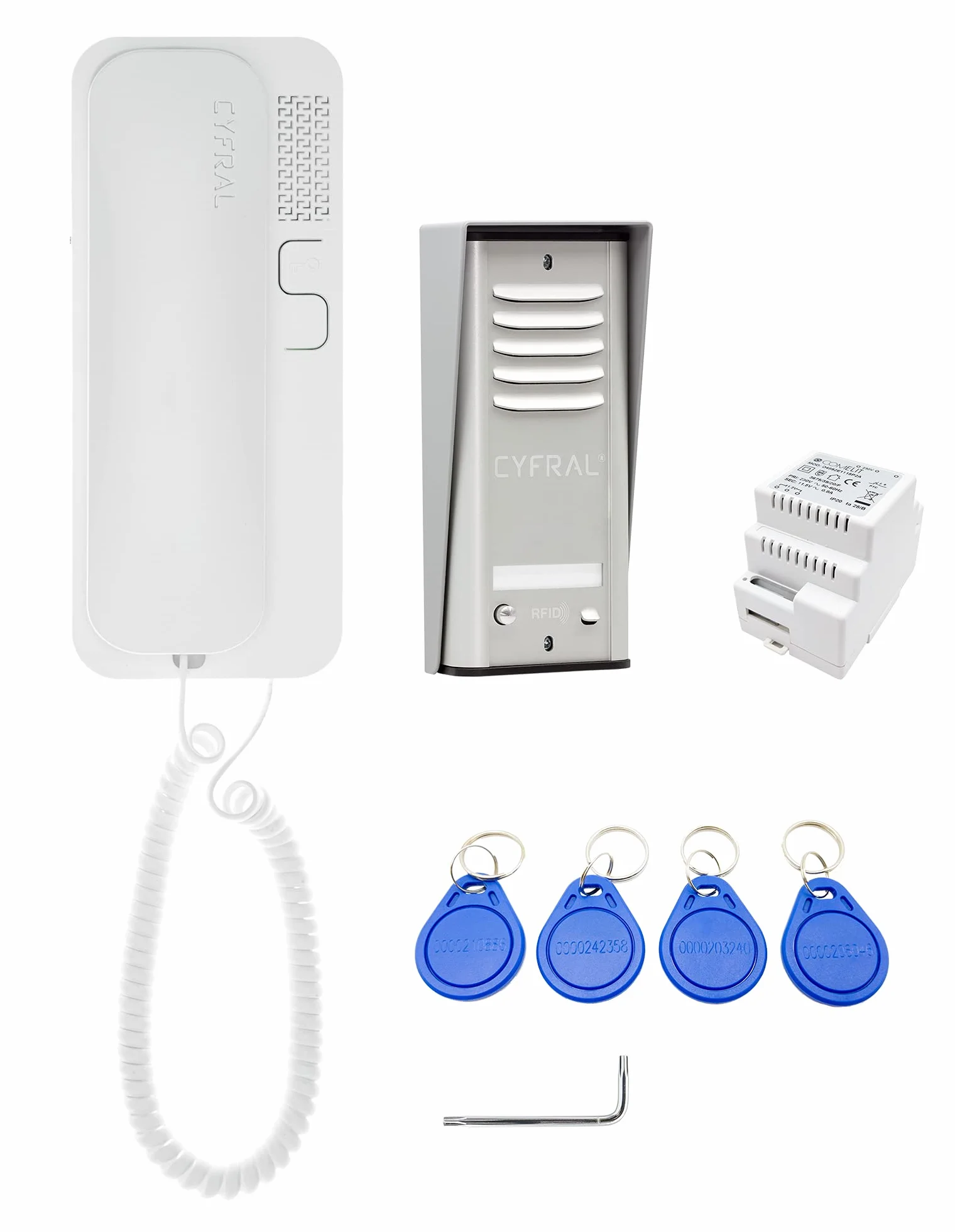 Cyfral Cosmo R 1 domofon z 2-przewodowym złączem, zintegrowany czytnik RFID