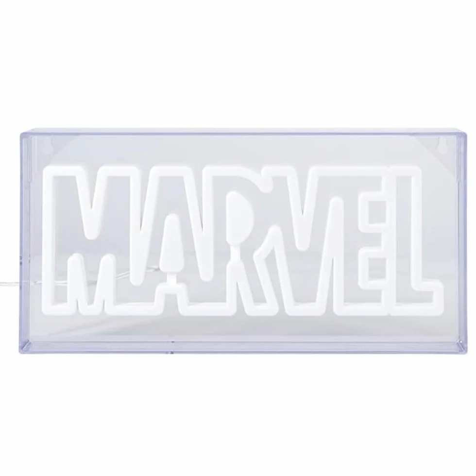 Neon LED Marvela, oficjalnie licencjonowany, wolnostojący lub montowany na ścianie, akcesoria do pokoju gier i pamiątki filmowe, dekoracja | Paladone