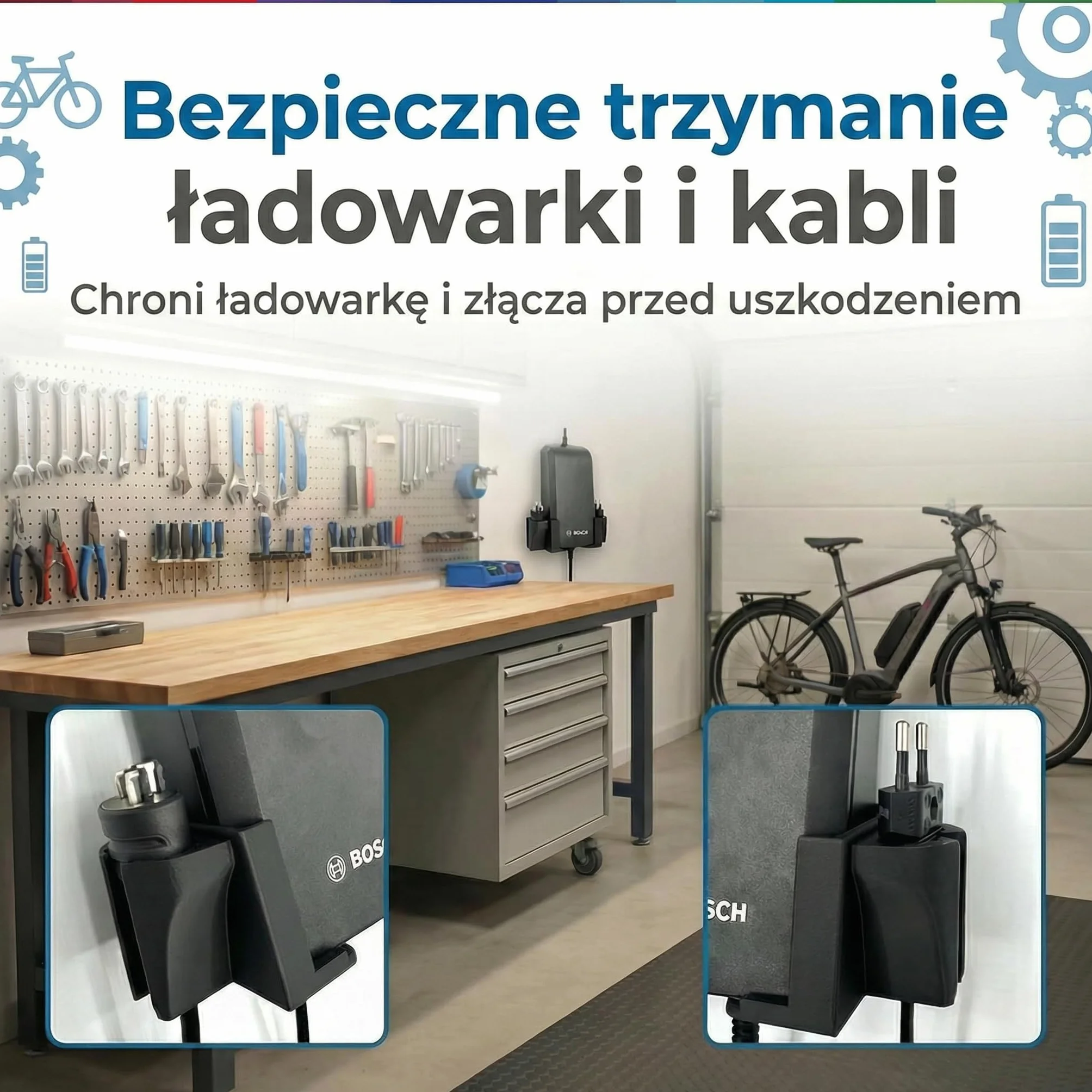Uchwyt ścienny do ładowarki Bosch E-Bike 4A Smart System akcesoria montażowe