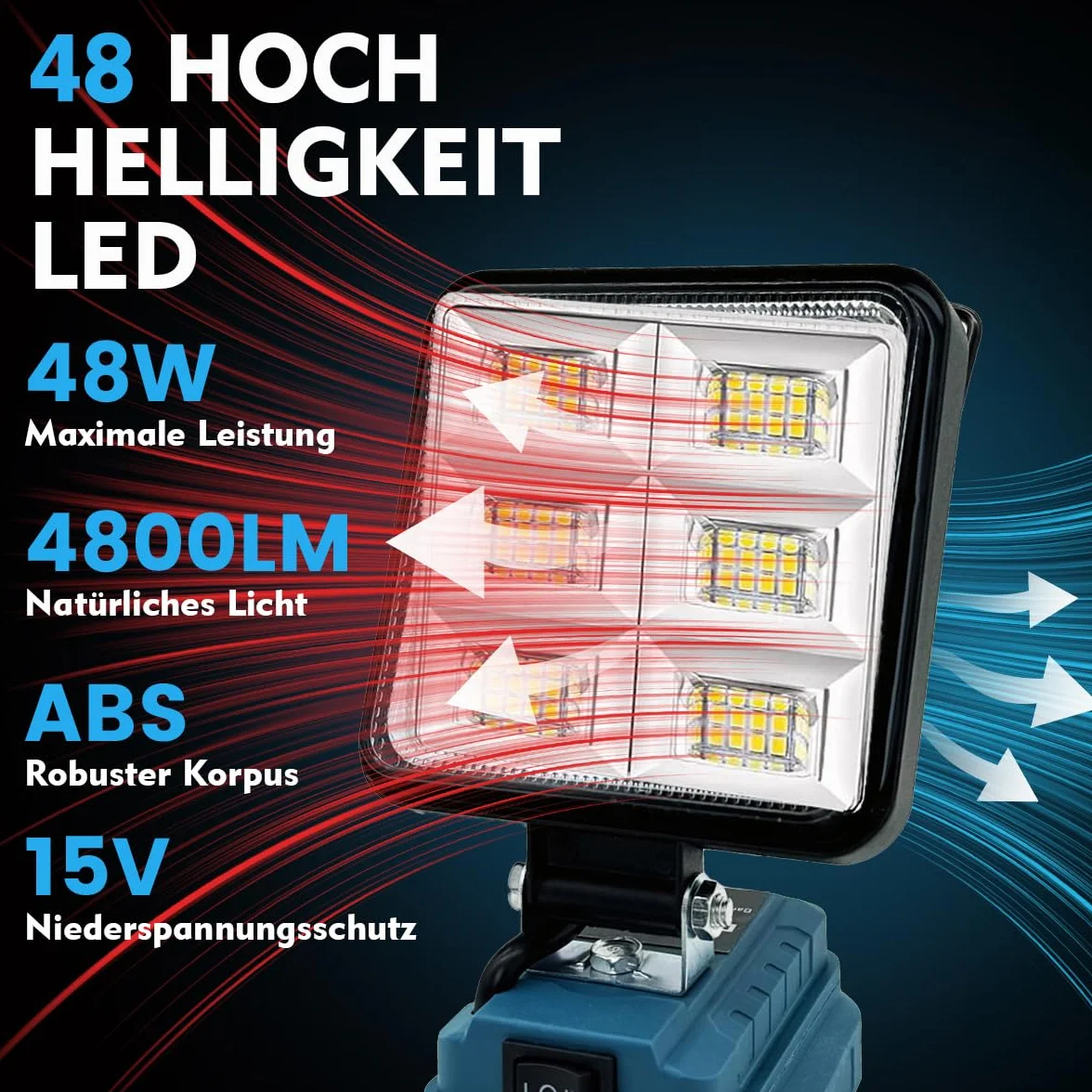 Makita Lampa akumulatorowa LED 18V 48W 4800 lm robocza z 2 USB