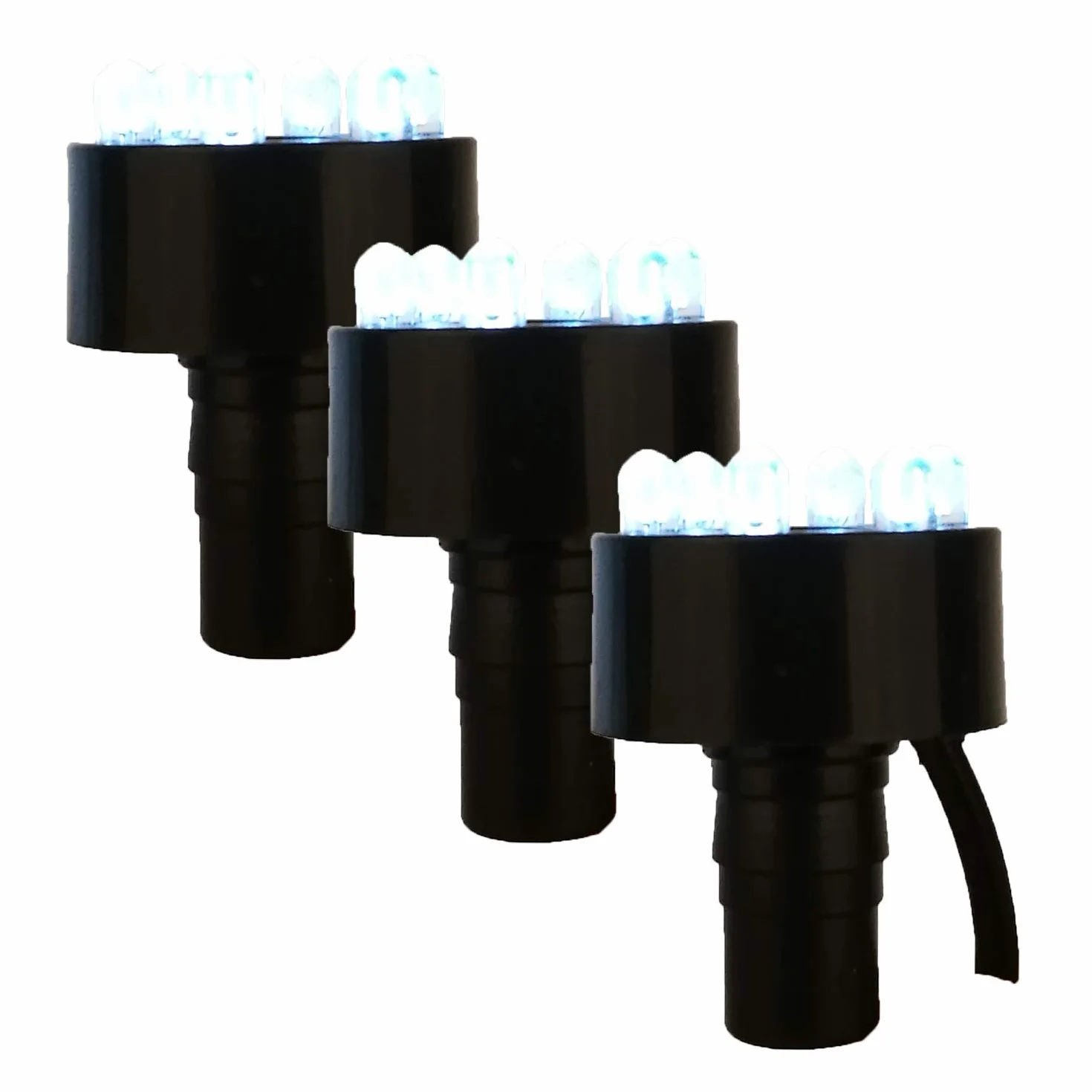 Köhko Zestaw 3 okrągłych lamp LED zimna biel 2 m kabel