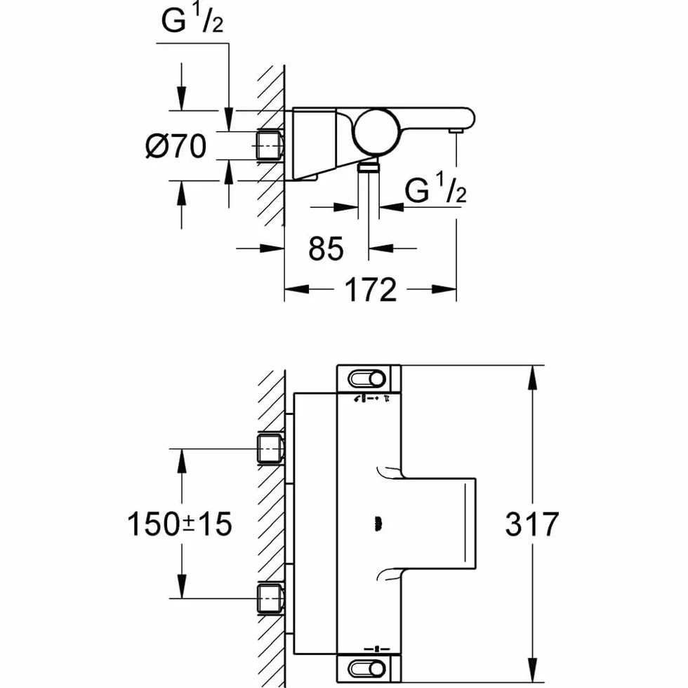 GROHE Grohtherm 2000 Termostat Bateria wannowa z repozytorium