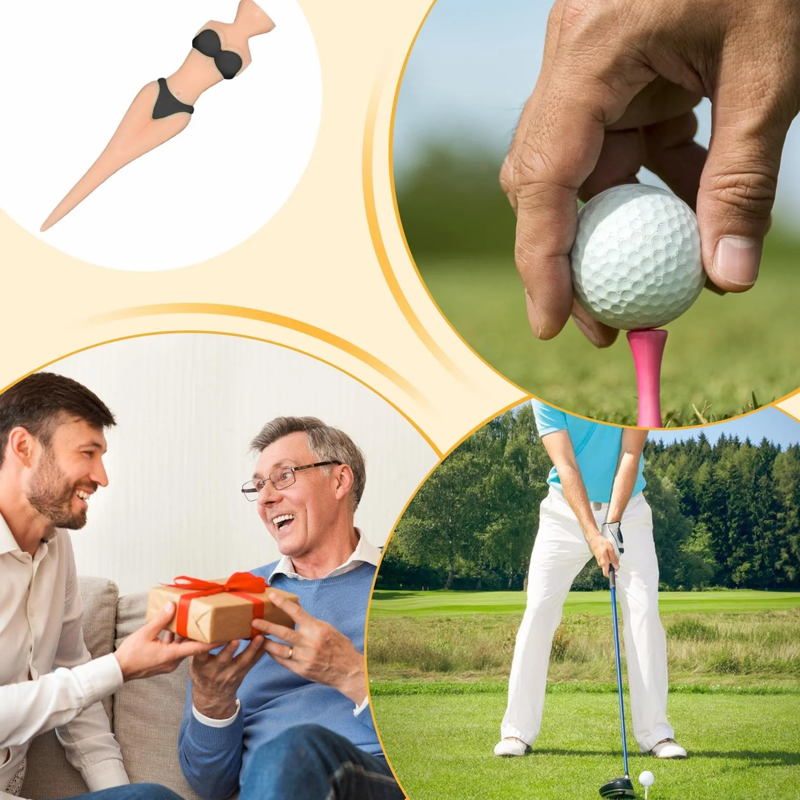 Zabawne Kołki Golfowe Dla Mężczyzn, Bezpiłkowe Kołki Treningowe Do Ćwiczeń, Przenośny Sprzęt Sportowy dla Mężczyzn i Kobiet Początkujących Golfistów na Driving Range i Pole Treningowe