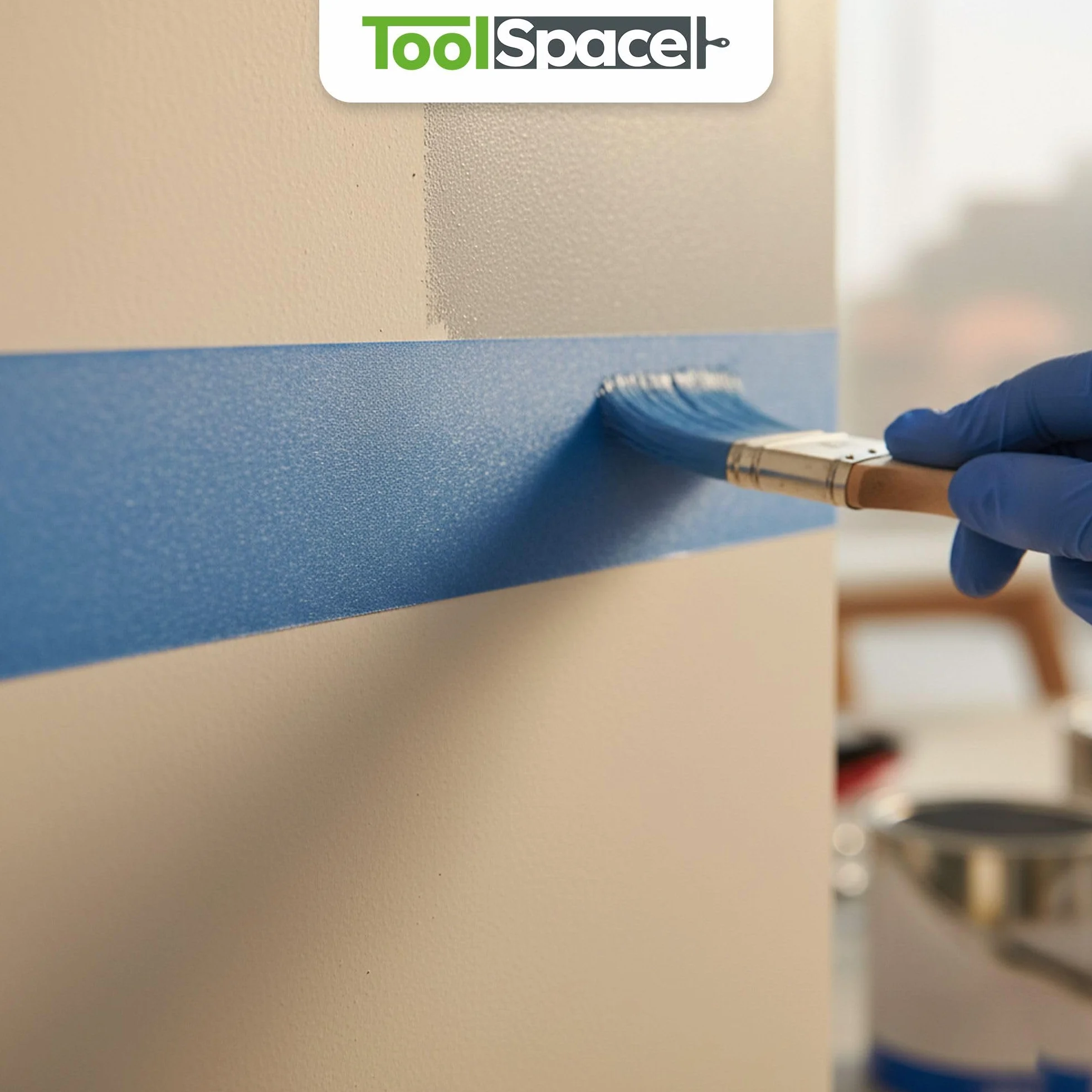 ToolSpace Taśma Papierowa Niebieska Ochronna do Malowania Ścian i Sufitów Prac Remontowych Klej Bez Rozpuszczalników Nie Podcieka 48mm/50 m Zestaw 3 Sztuk 150 m