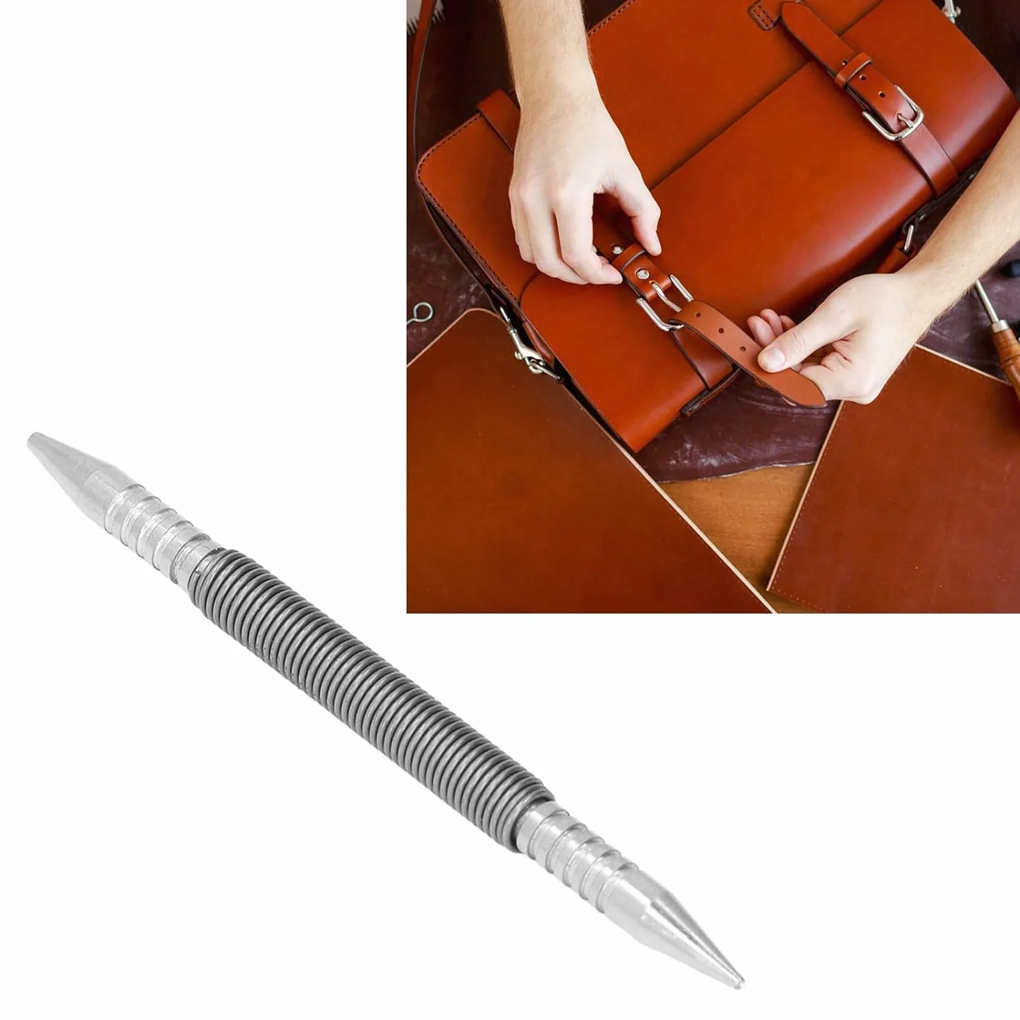 Fyearfly Dual Head Center Punch Spring Design stal węglowa kompaktowy bezmłotkowy narzędzie do drewna metalu szkła