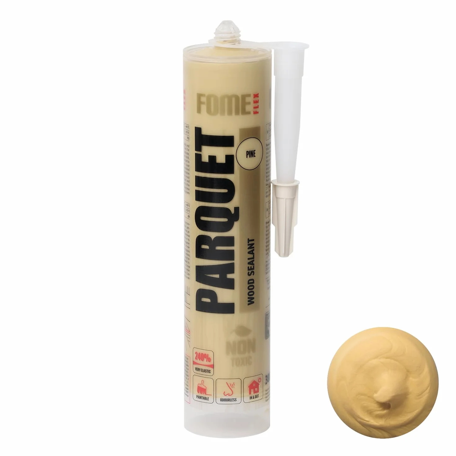 Premium szczeliny w kolorze sosny do parkietu i laminatu FOME FLEX PARQUET - sosna, elastyczna, trwała, nadaje się do malowania.
