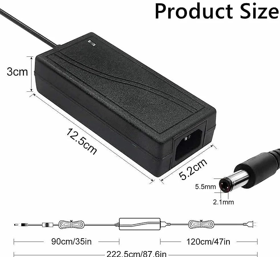 Zasilacz LED 24V 6A 100-240V AC/DC Transformator 5,5x2,1mm Gniazdo DC do Taśm LED 5050 3528