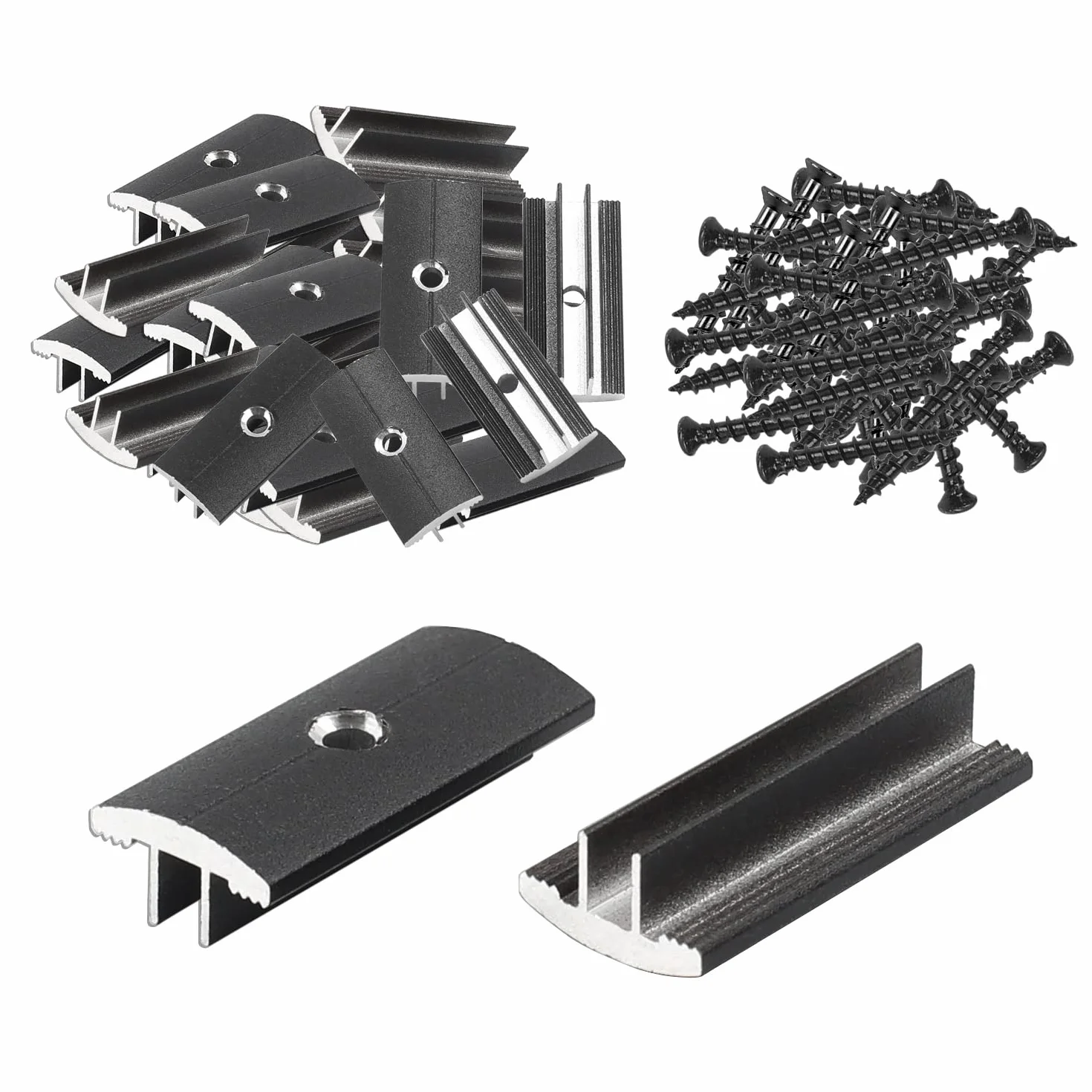 Klipsy mocujące ze stopu aluminium 100 szt. z 100 śrubami do WPC BPC