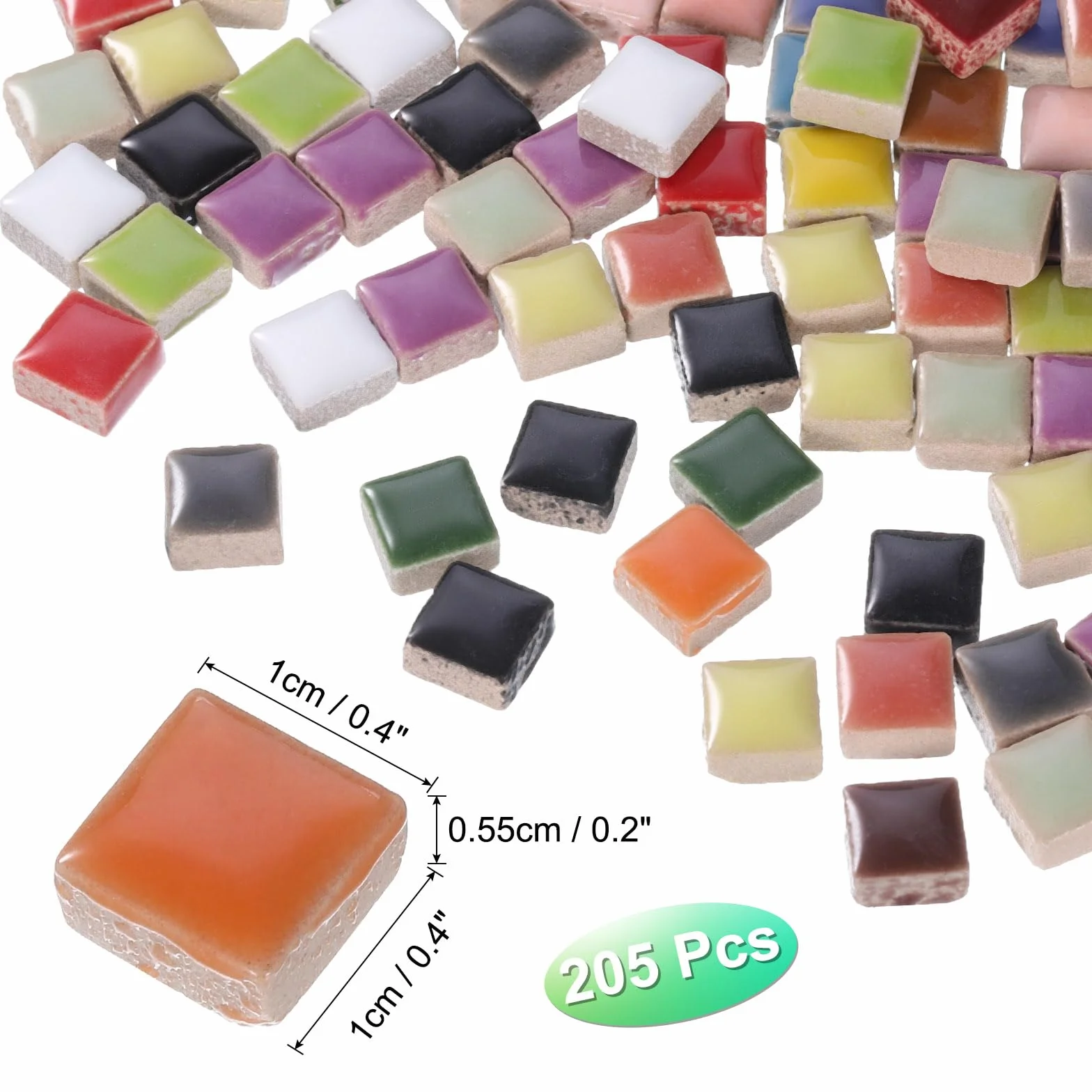 Ceramiczne płytki mozaikowe 205 szt. kwadratowe zestawy do majsterkowania wielokolorowe